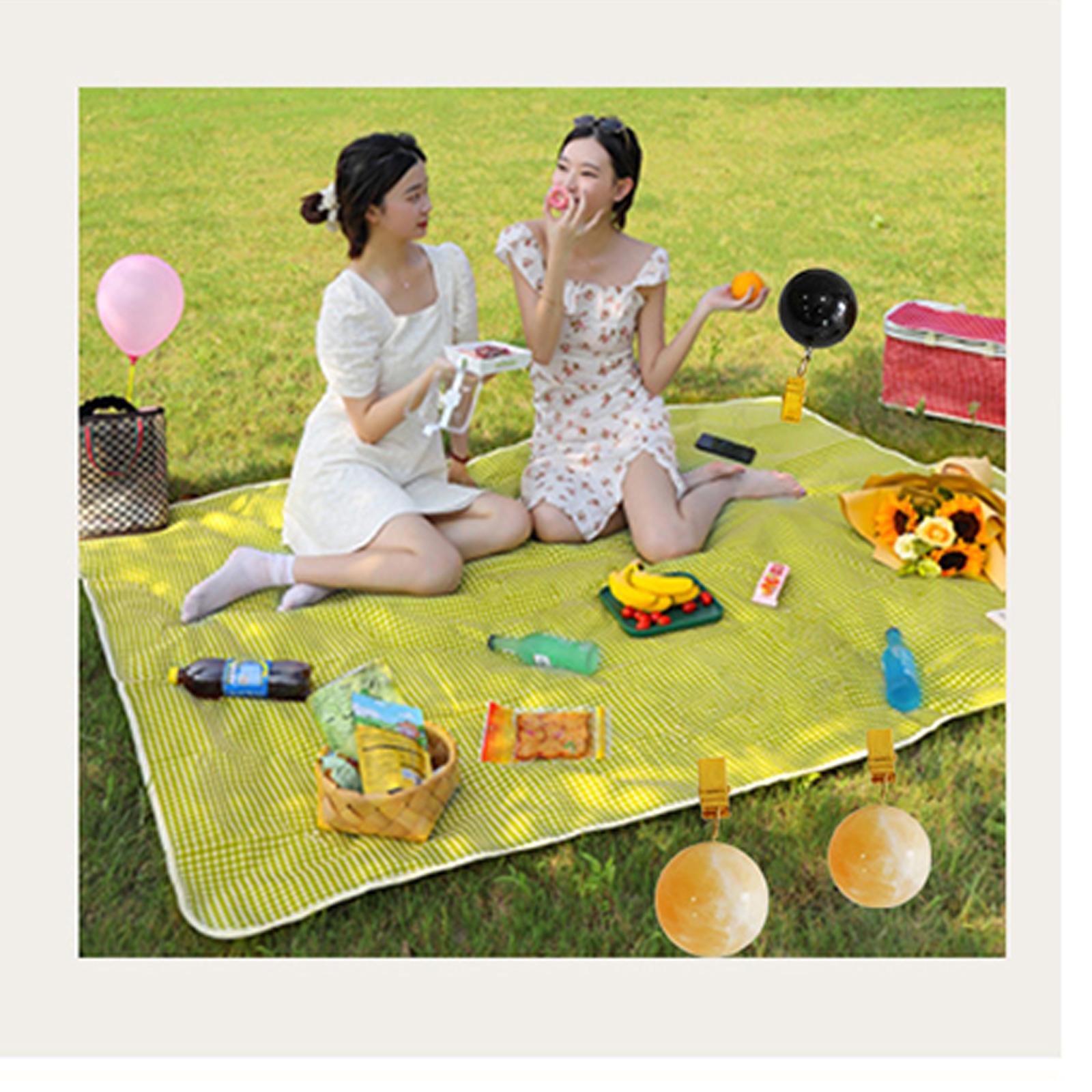 4x Tablecloth Weights Ornament Marble Balls Hangers for Outdoor Party Garden black