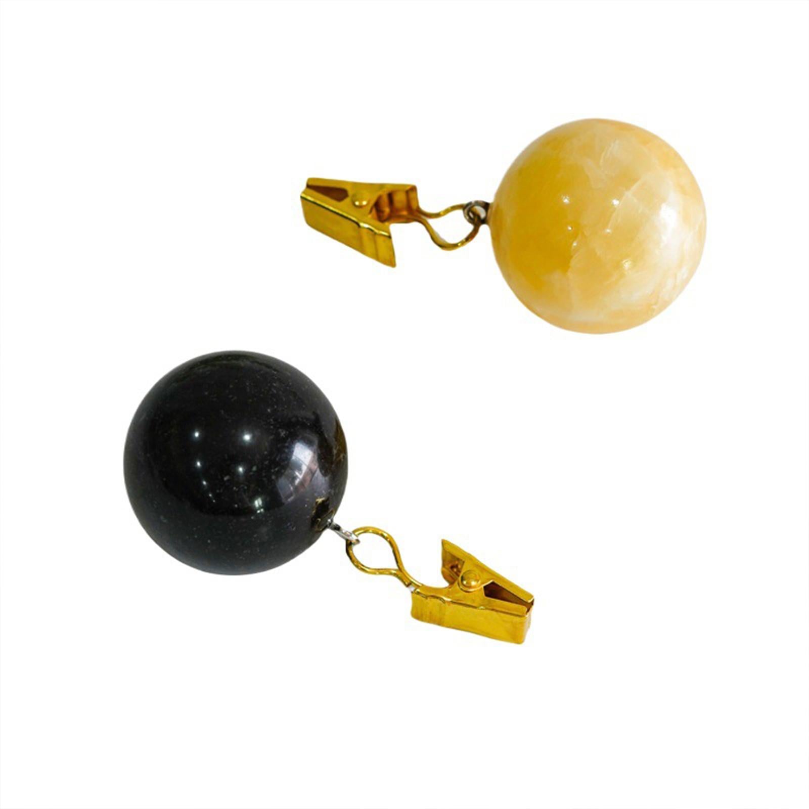 4x Tablecloth Weights Ornament Marble Balls Hangers for Outdoor Party Garden yellow