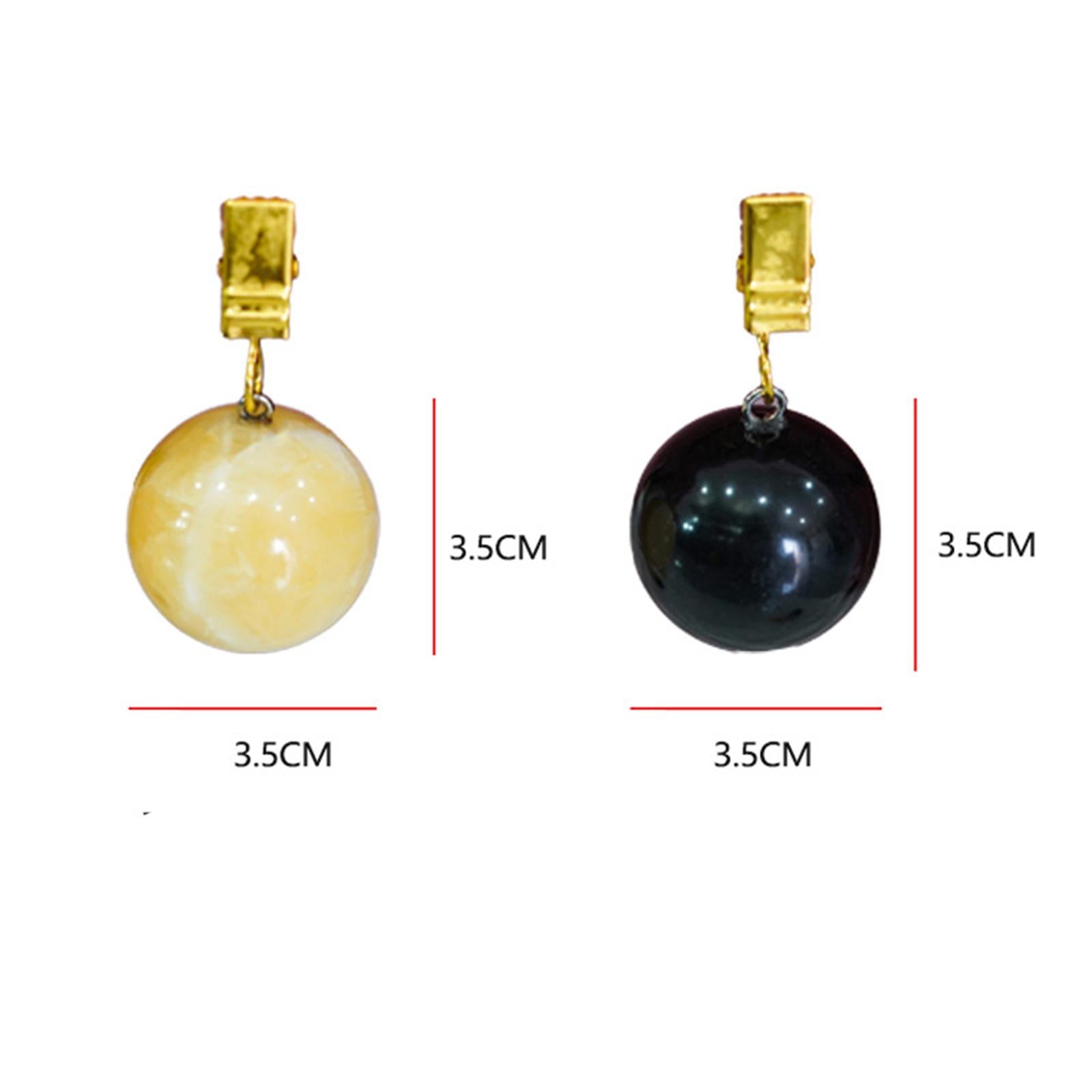 4x Tablecloth Weights Ornament Marble Balls Hangers for Outdoor Party Garden yellow