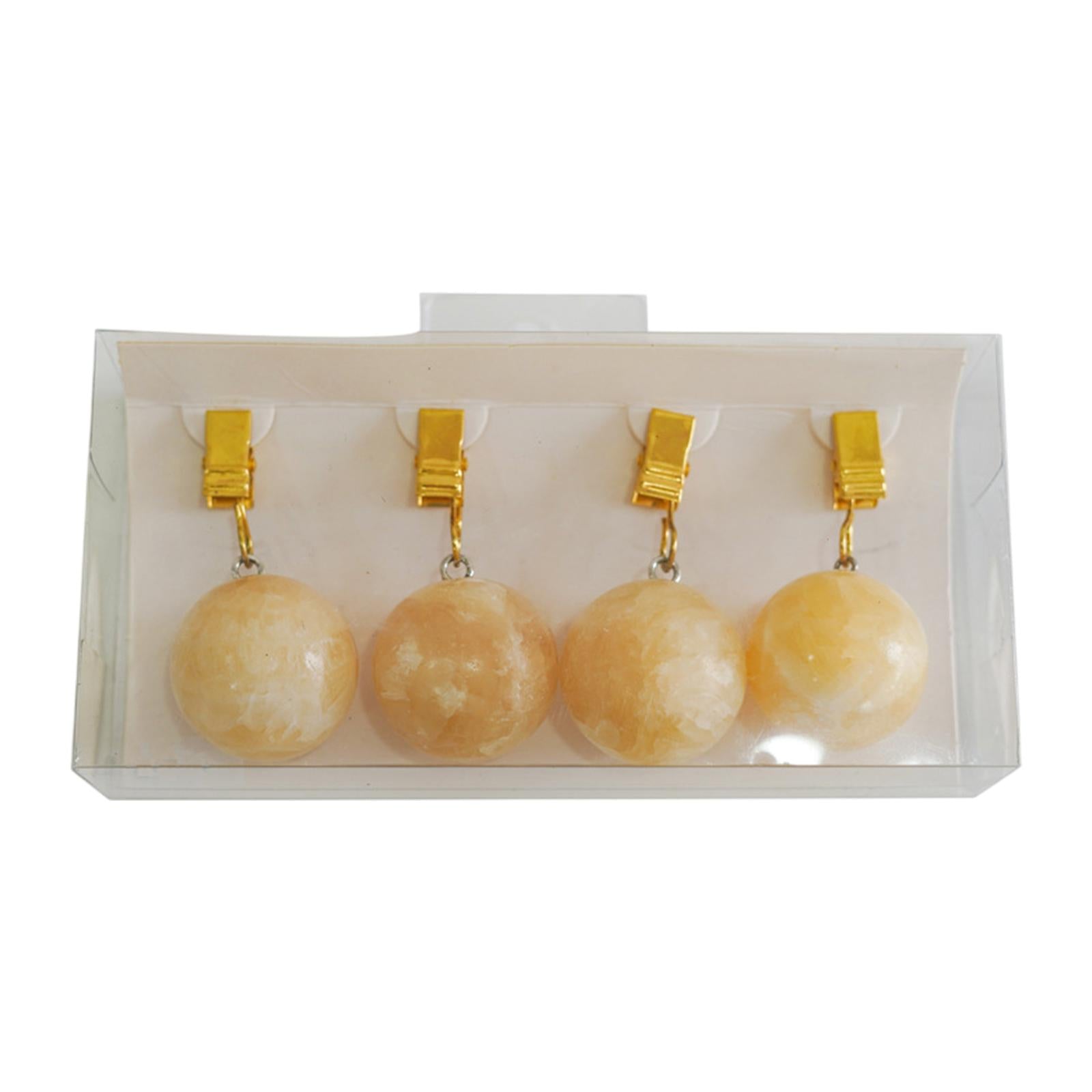 4x Tablecloth Weights Ornament Marble Balls Hangers for Outdoor Party Garden yellow