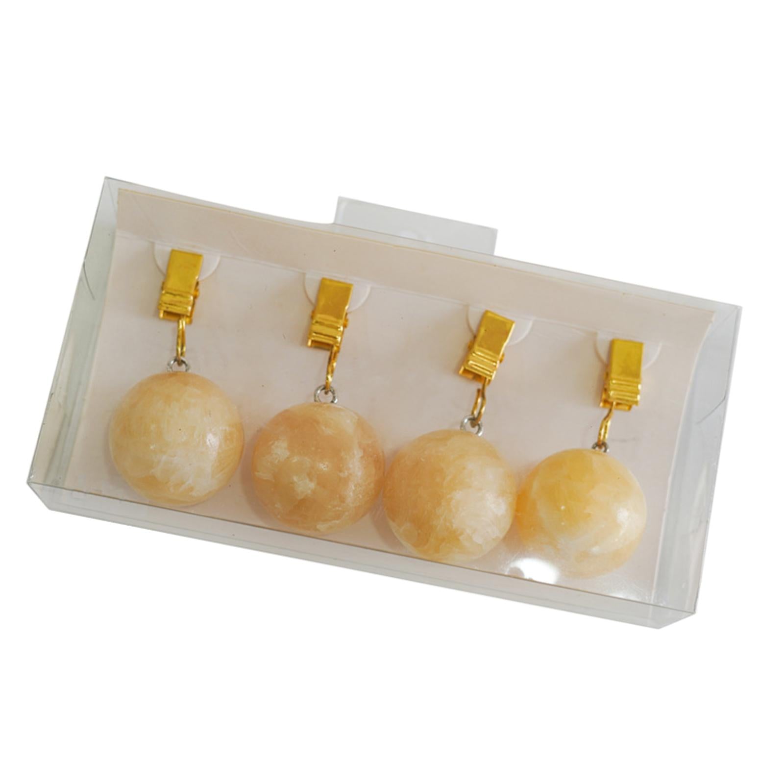 4x Tablecloth Weights Ornament Marble Balls Hangers for Outdoor Party Garden yellow