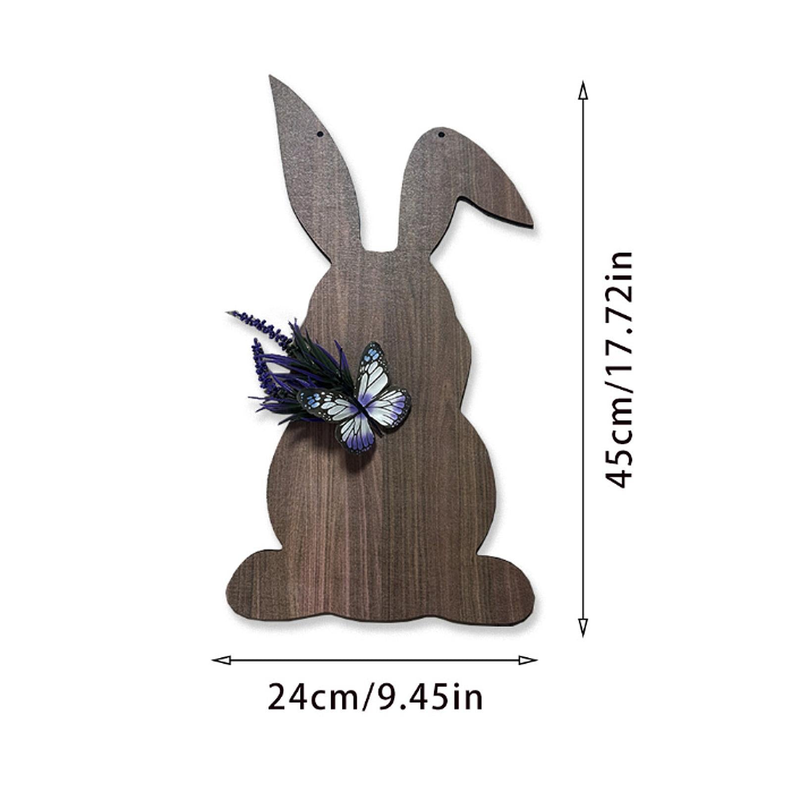 Easter Bunny Wood Front Door Sign Multipurpose Mantel Fireplace 9.4x17.7inch