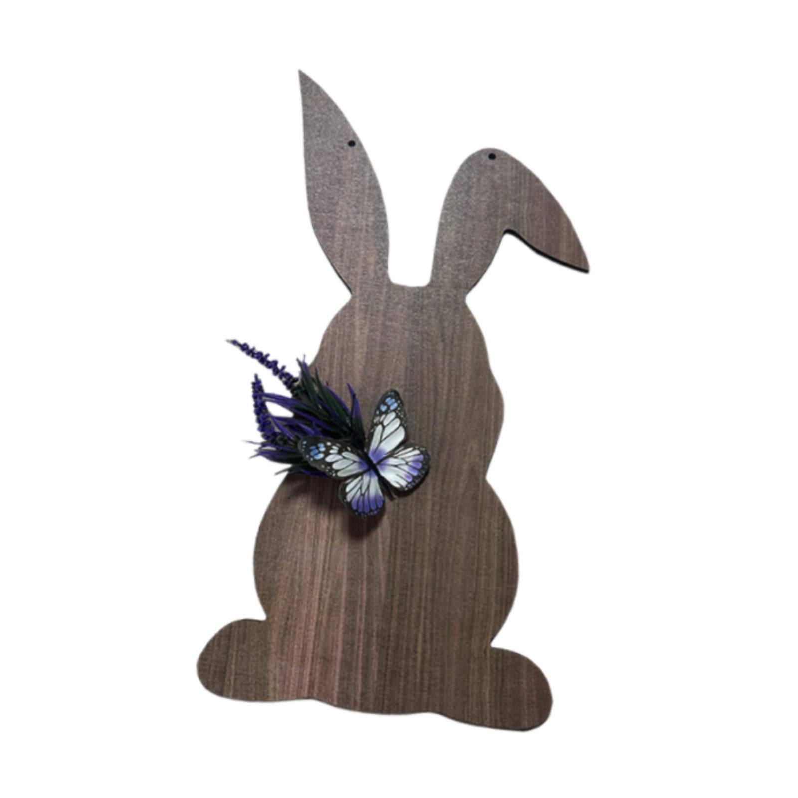 Easter Bunny Wood Front Door Sign Multipurpose Mantel Fireplace 9.4x17.7inch