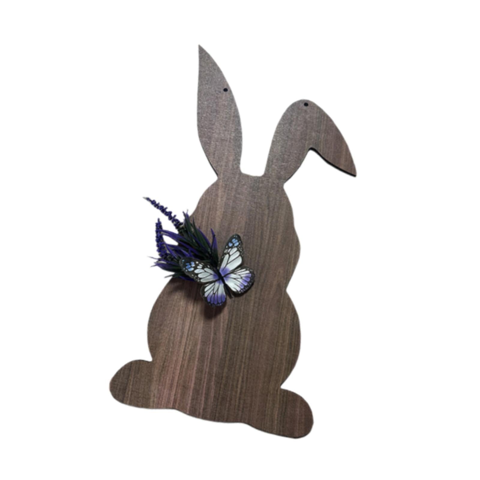 Easter Bunny Wood Front Door Sign Multipurpose Mantel Fireplace 9.4x17.7inch