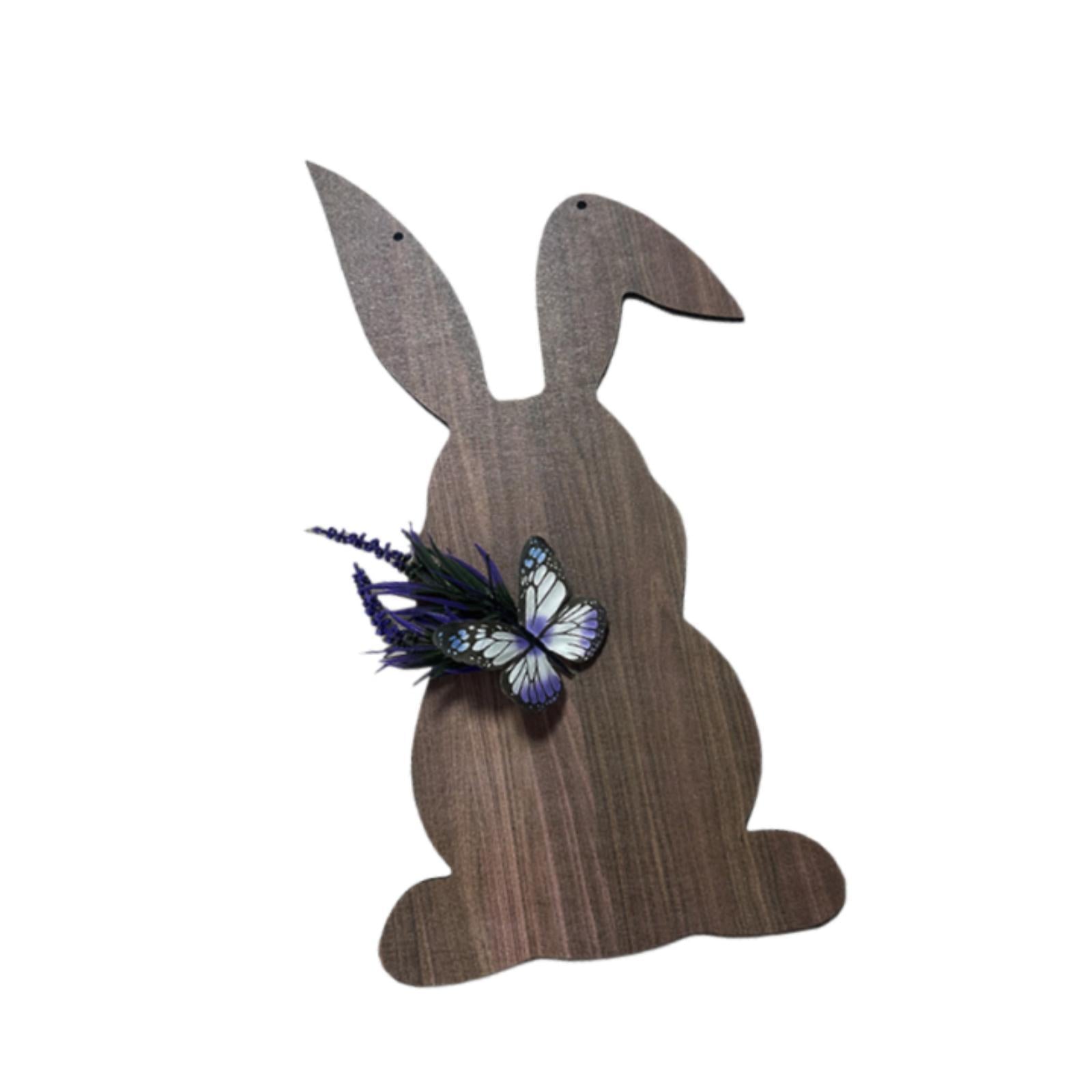 Easter Bunny Wood Front Door Sign Multipurpose Mantel Fireplace 9.4x17.7inch