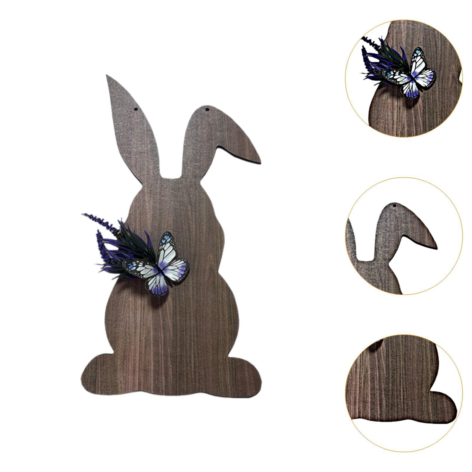 Easter Bunny Wood Front Door Sign Multipurpose Mantel Fireplace 9.4x17.7inch