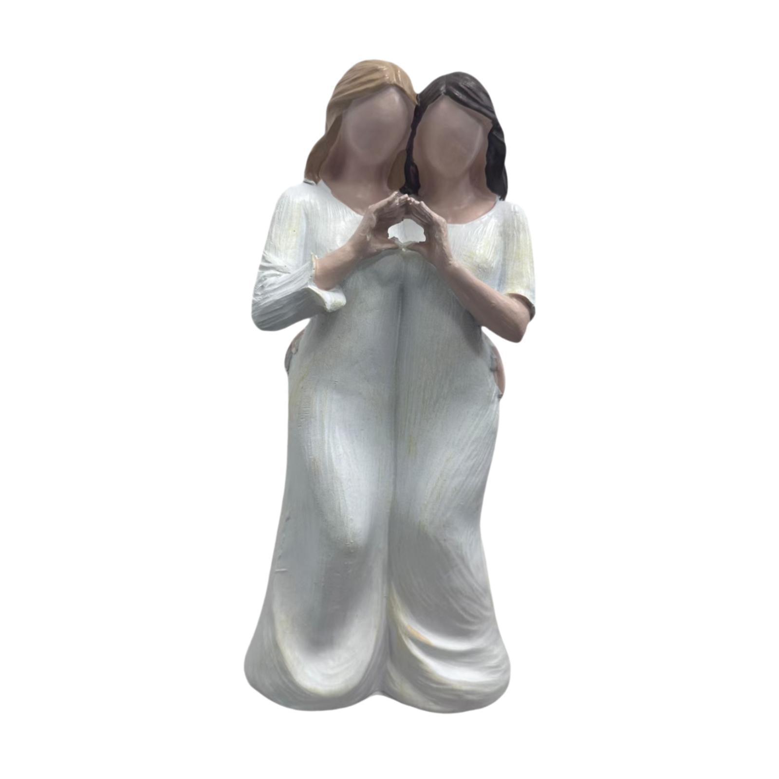 Sisters Girls Figurine Gift Resin Sculpture for Bookshelf Office Living Room