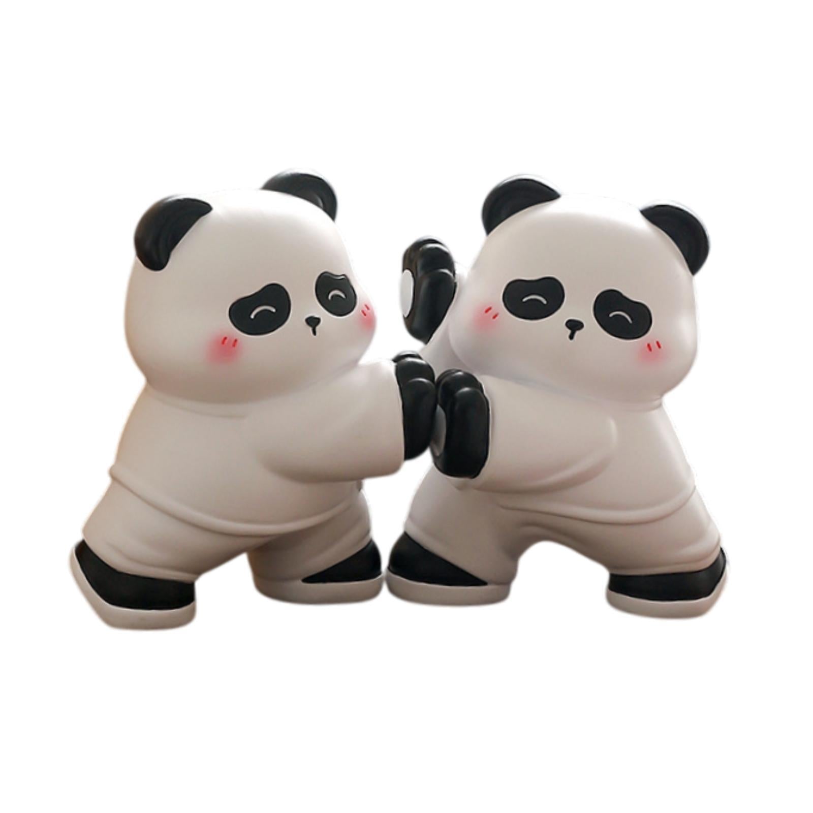 2 Pieces Panda Bookends Resin Ornament Book Holder Stand for Kitchen CD File
