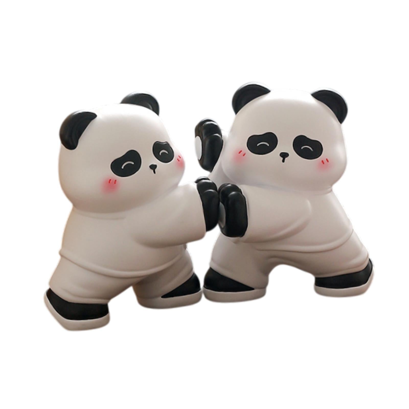 2 Pieces Panda Bookends Resin Ornament Book Holder Stand for Kitchen CD File