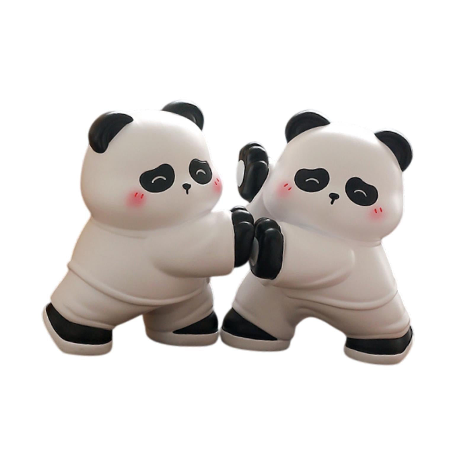 2 Pieces Panda Bookends Resin Ornament Book Holder Stand for Kitchen CD File