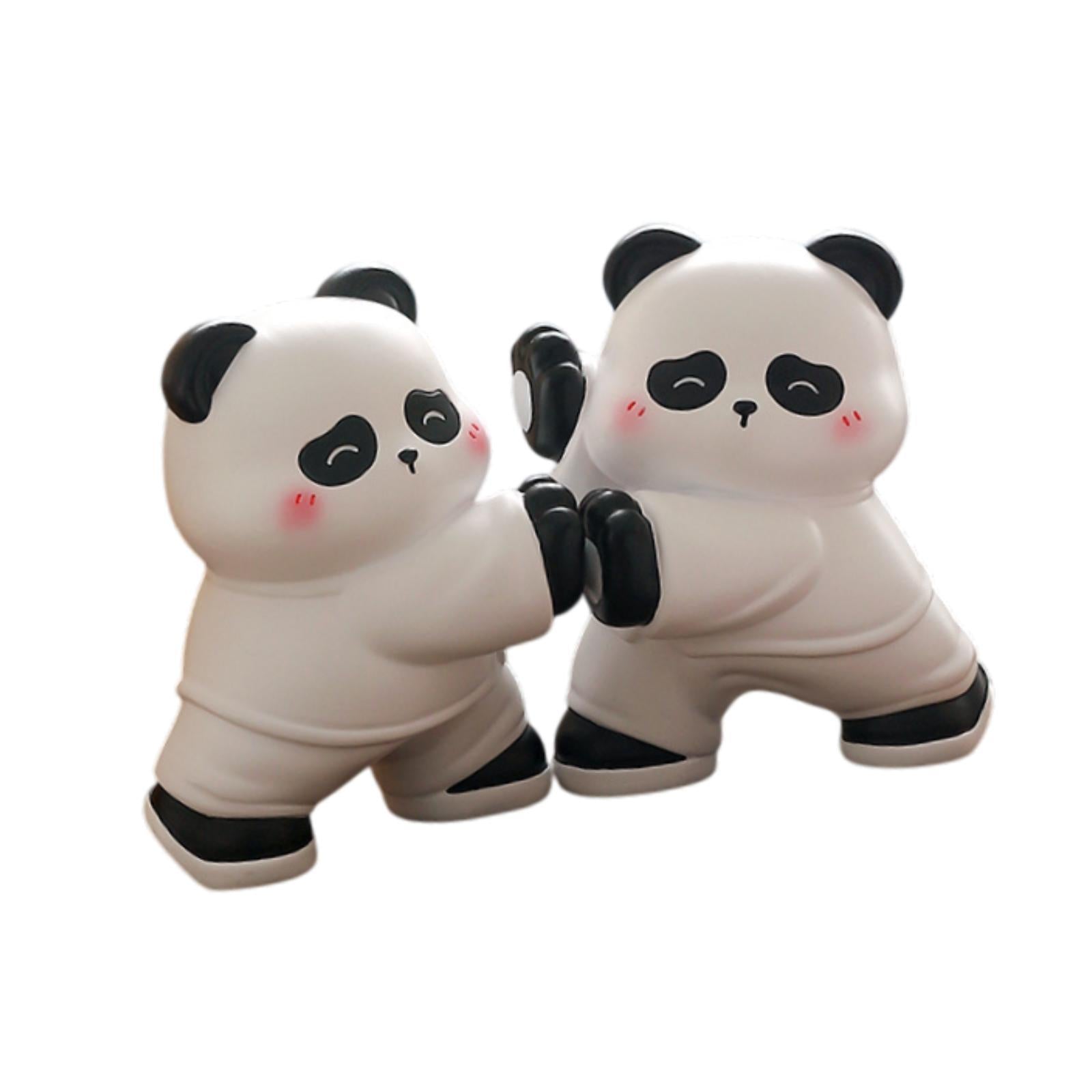 2 Pieces Panda Bookends Resin Ornament Book Holder Stand for Kitchen CD File