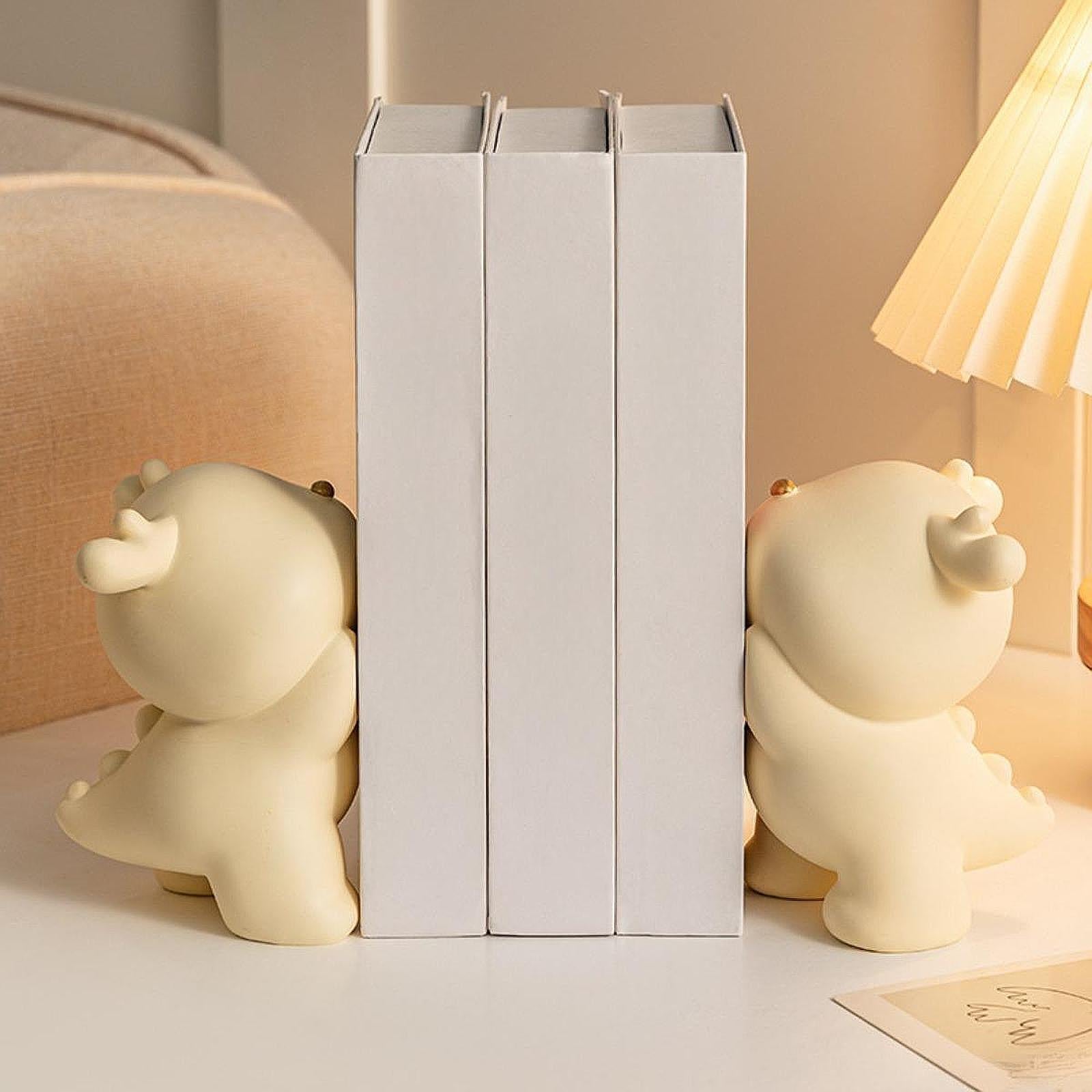 2Pcs Dragon Book Ends Resin Sculpture Book Stand for Heavy Duty Books Office