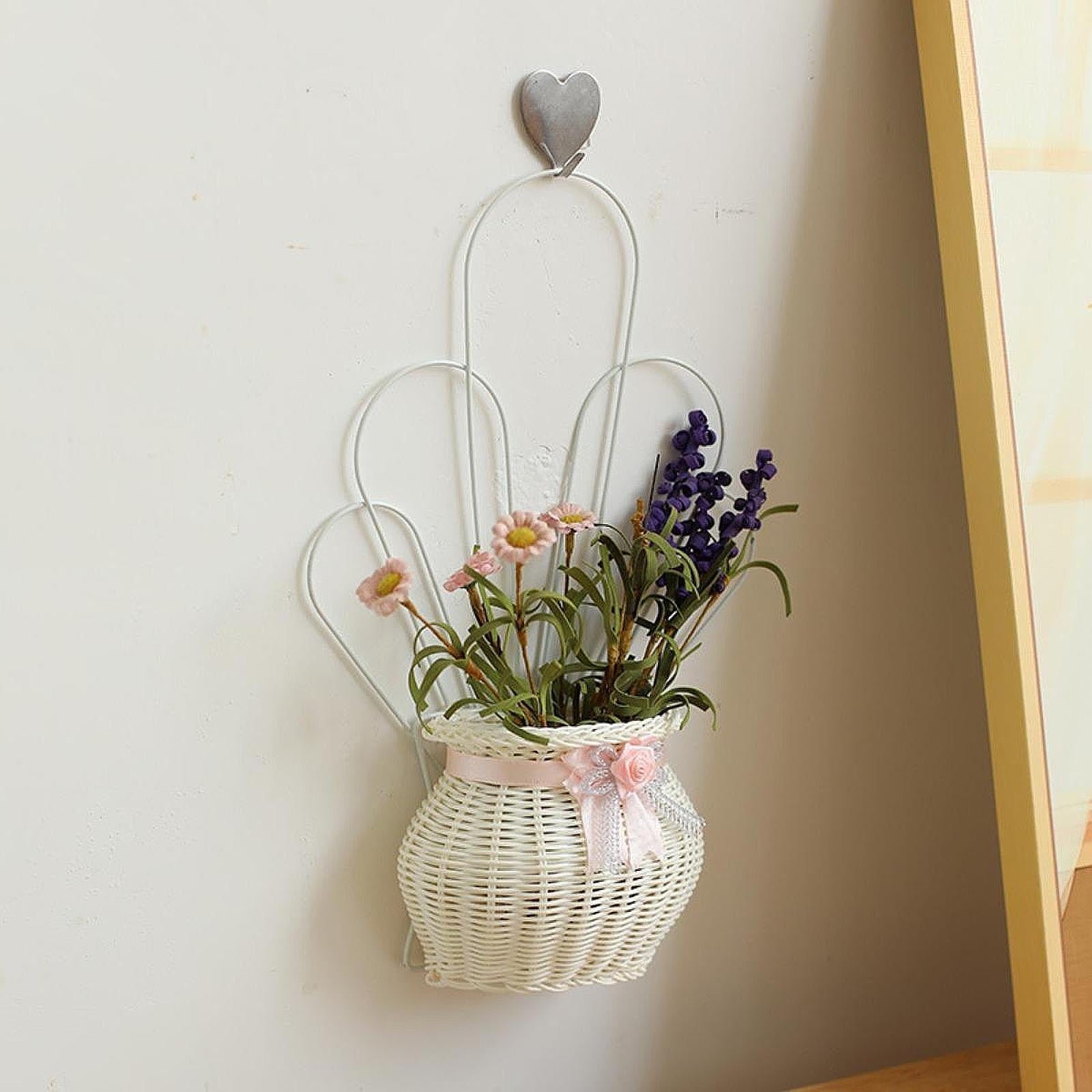 Hanging Storage Basket Flower Basket Organizer for Organizing Entryway House Pink