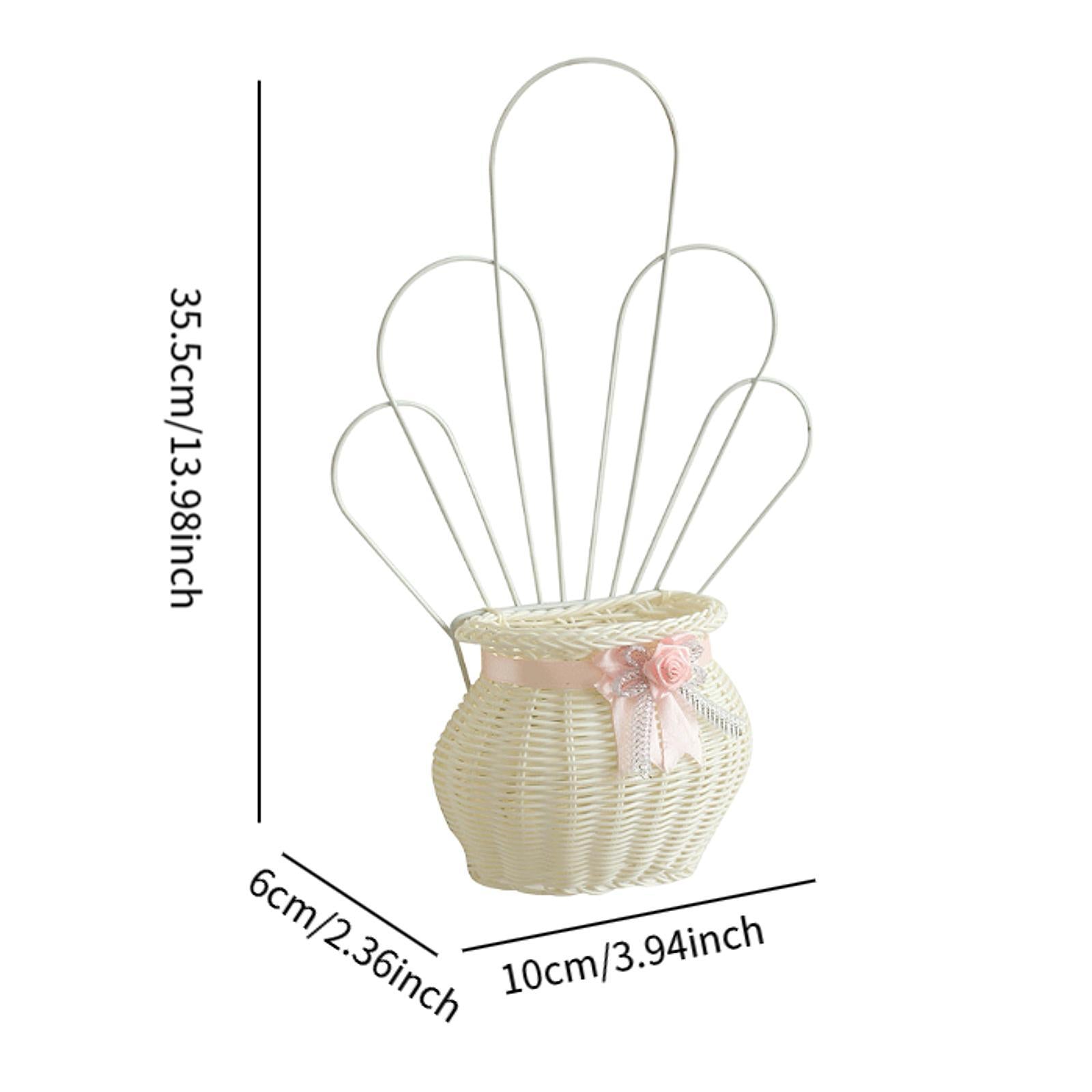 Hanging Storage Basket Flower Basket Organizer for Organizing Entryway House Pink