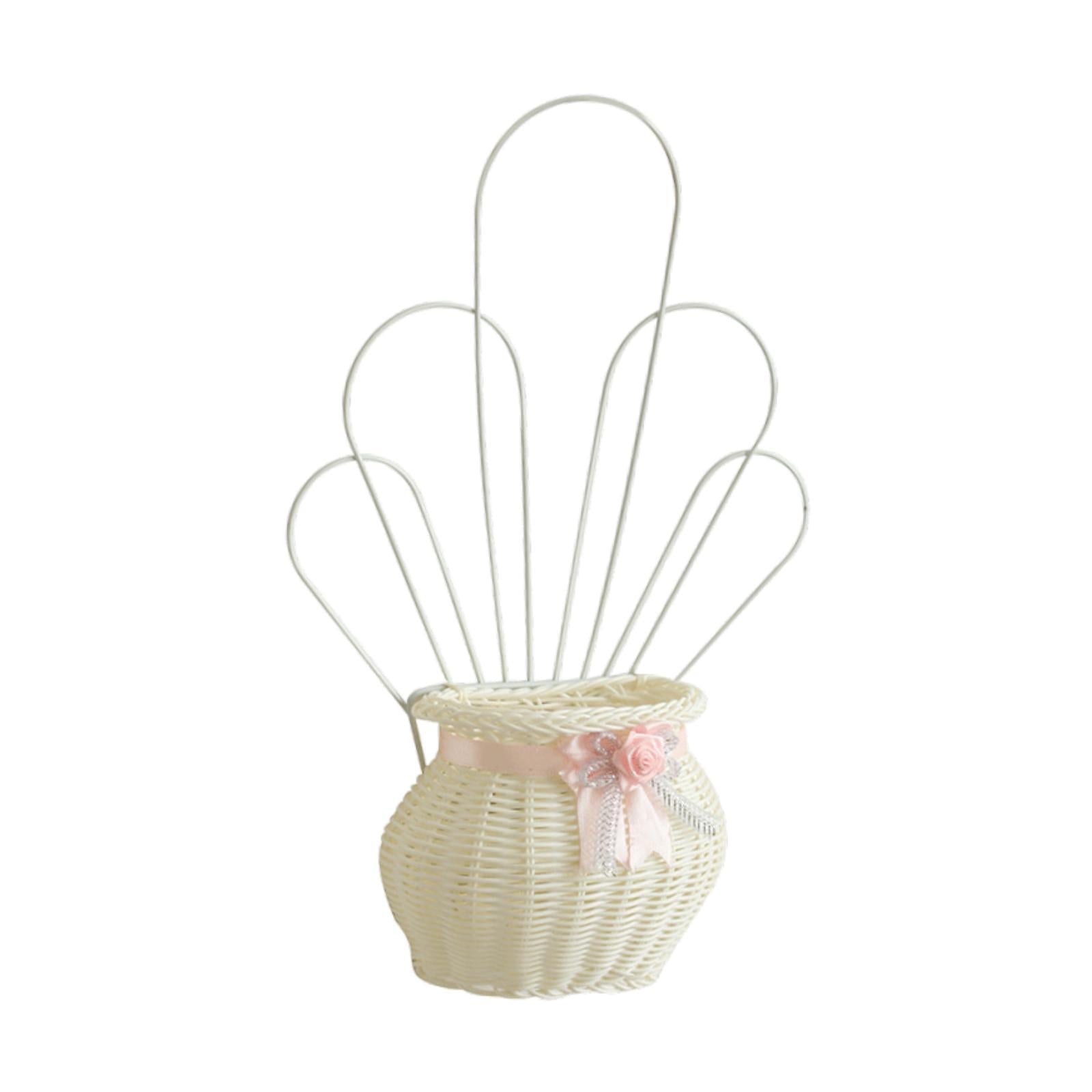 Hanging Storage Basket Flower Basket Organizer for Organizing Entryway House Pink