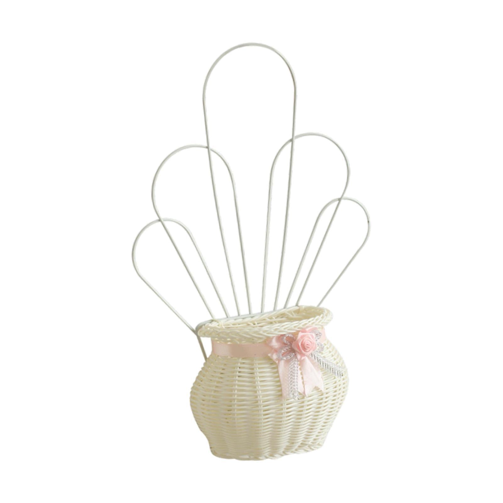 Hanging Storage Basket Flower Basket Organizer for Organizing Entryway House Pink