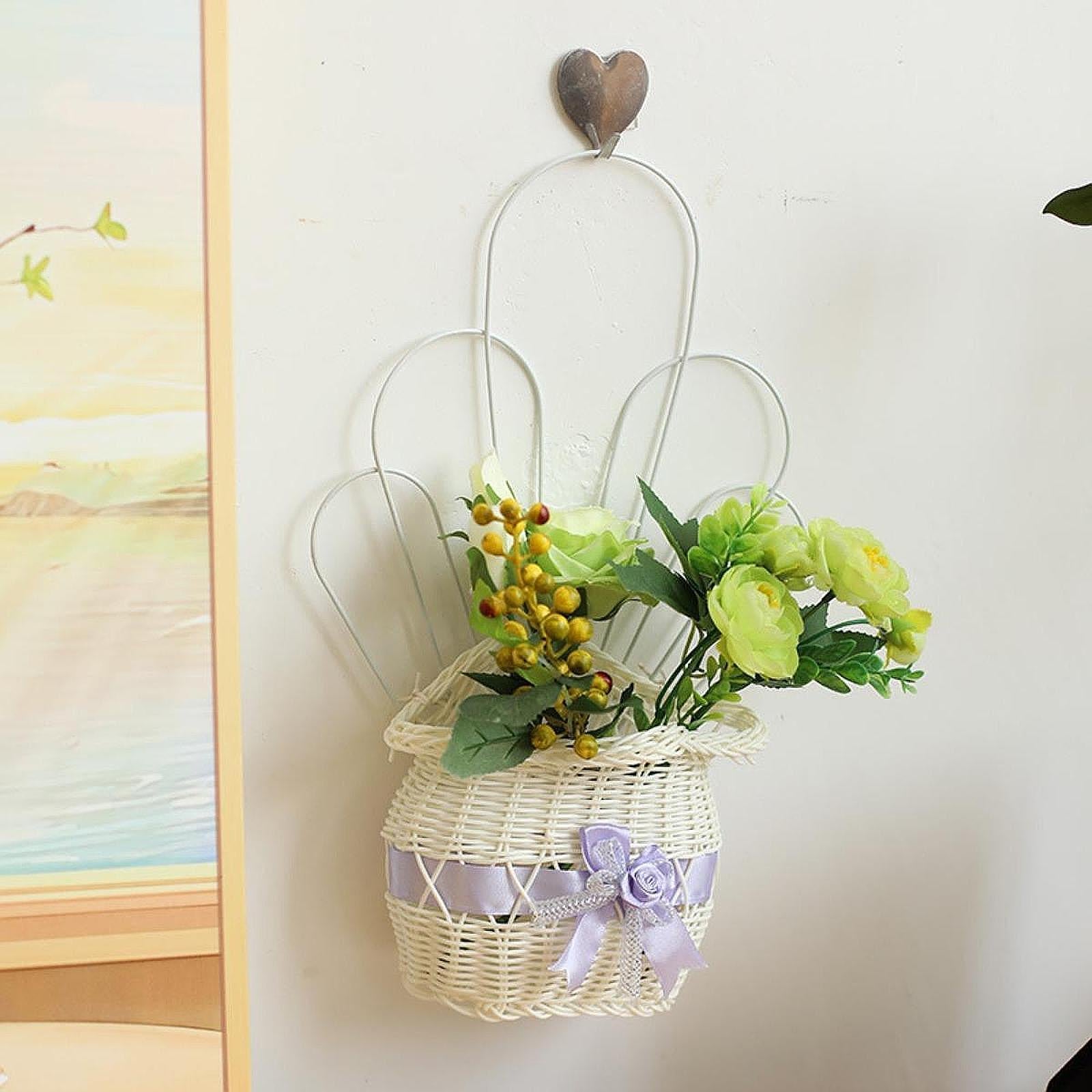 Hanging Storage Basket Flower Basket Organizer for Organizing Entryway House Purple