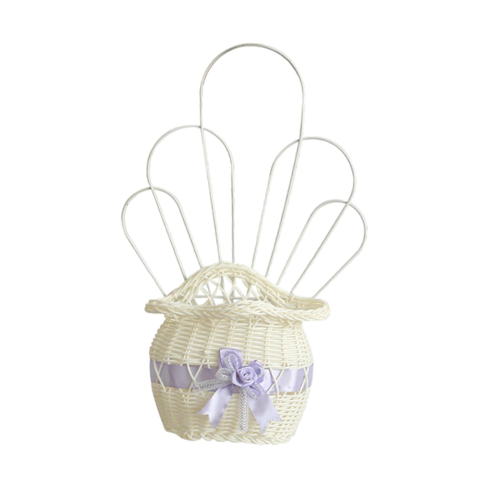 Hanging Storage Basket Flower Basket Organizer for Organizing Entryway House Purple