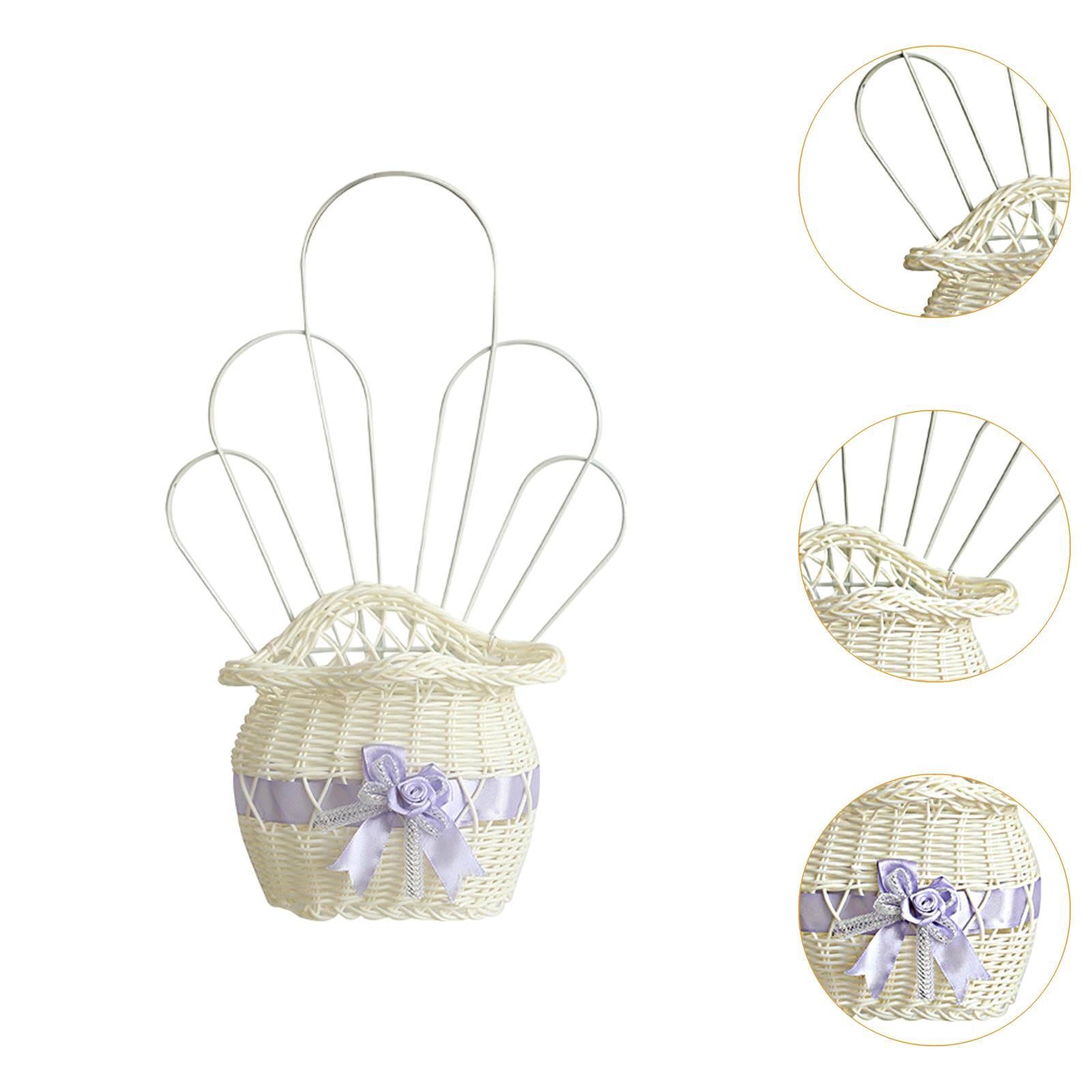 Hanging Storage Basket Flower Basket Organizer for Organizing Entryway House Purple