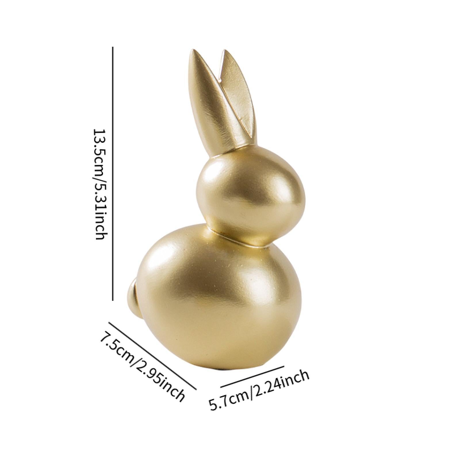 Resin Rabbit Figurine Easter Sculpture for Bedside Bookshelf Kitchens Shelf head up