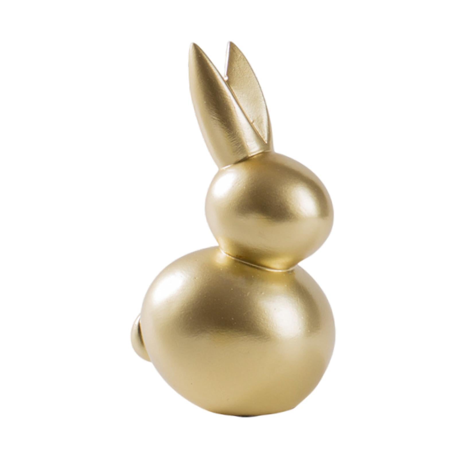 Resin Rabbit Figurine Easter Sculpture for Bedside Bookshelf Kitchens Shelf head up
