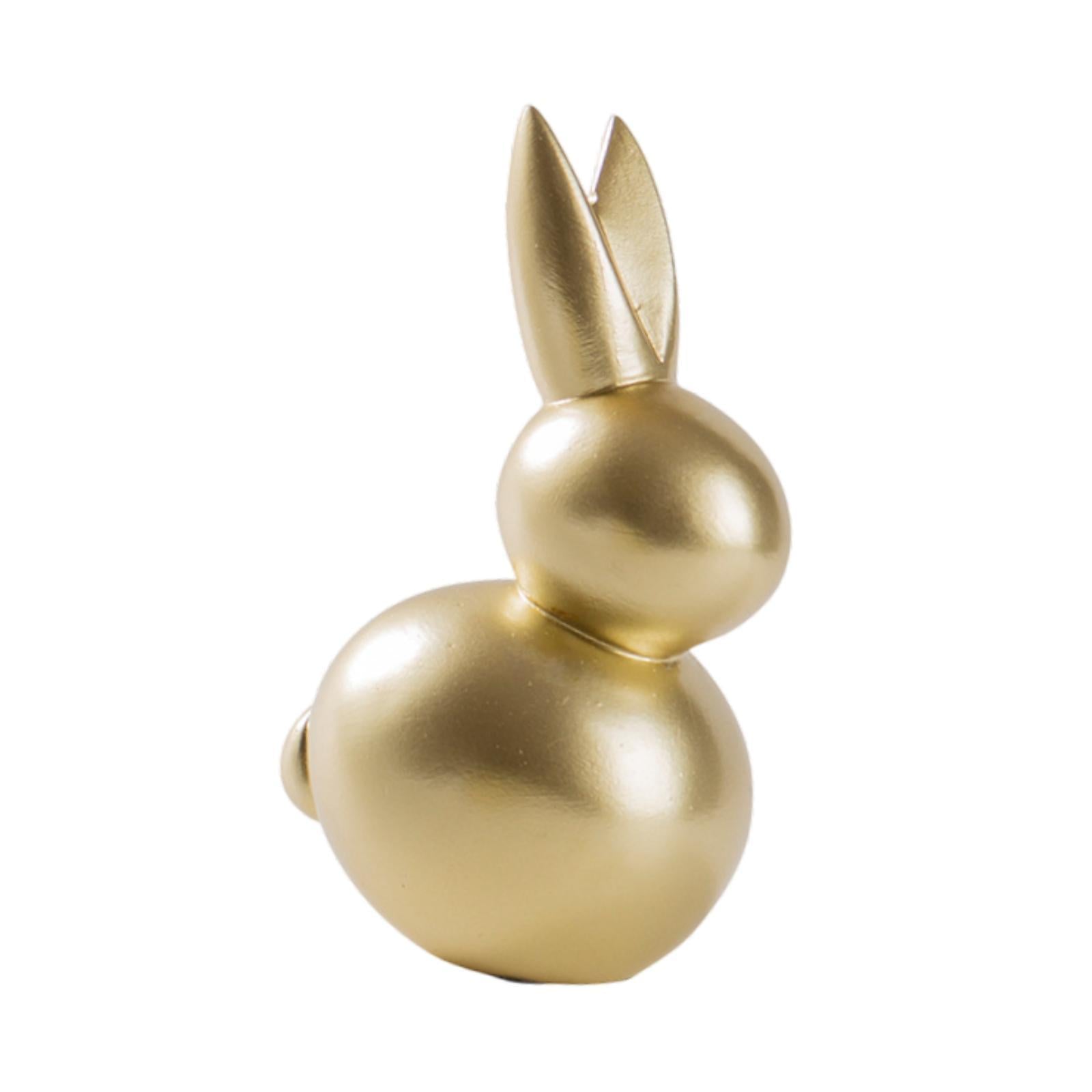 Resin Rabbit Figurine Easter Sculpture for Bedside Bookshelf Kitchens Shelf head up