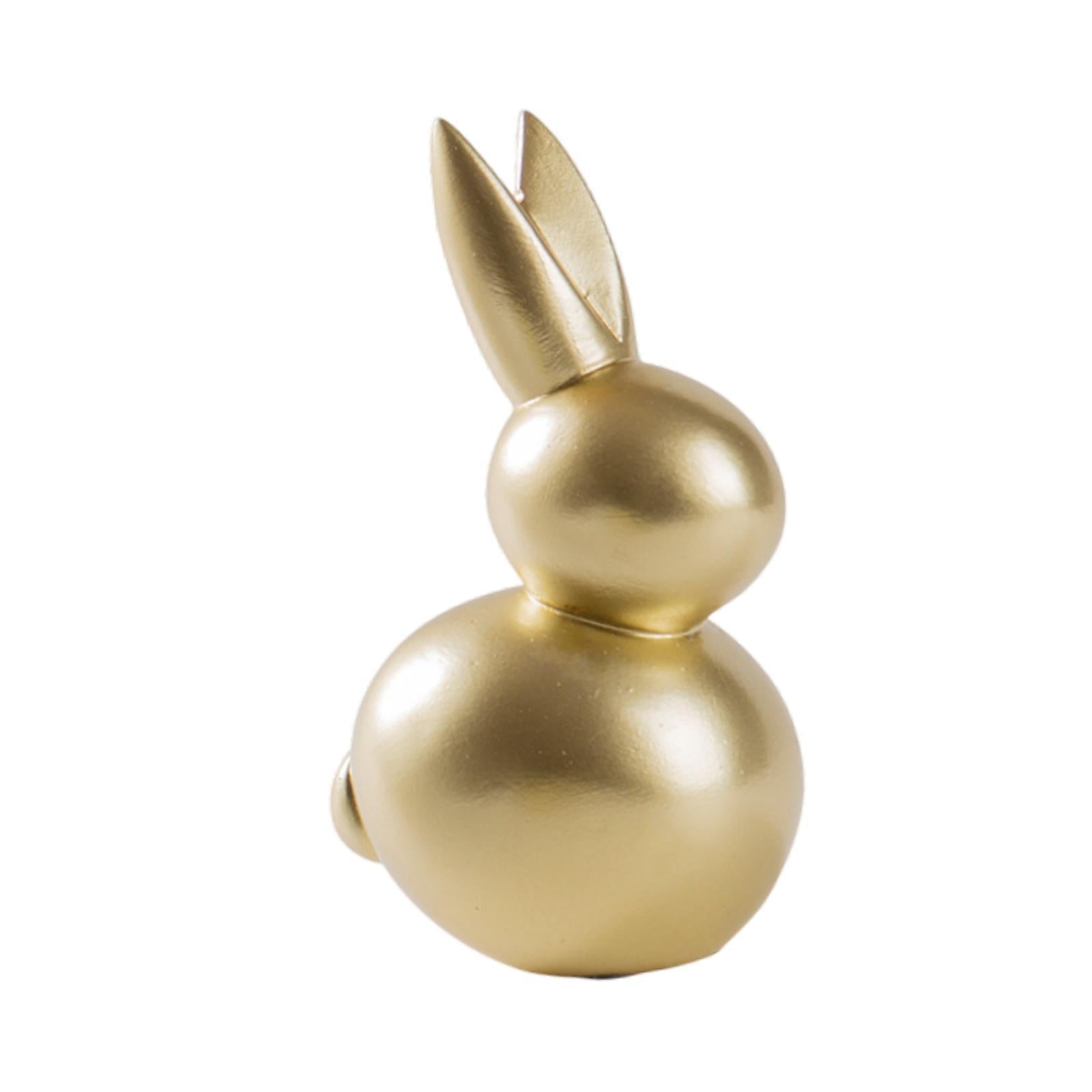 Resin Rabbit Figurine Easter Sculpture for Bedside Bookshelf Kitchens Shelf head up
