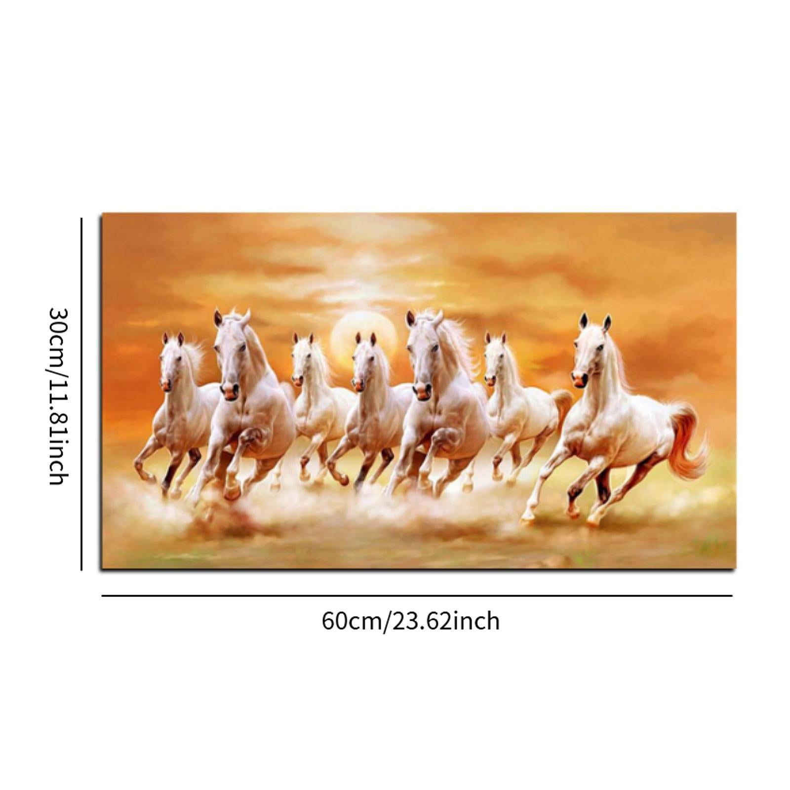 Seven Running Horses Wall Art Gift Animal Painting for Farmhouse Room