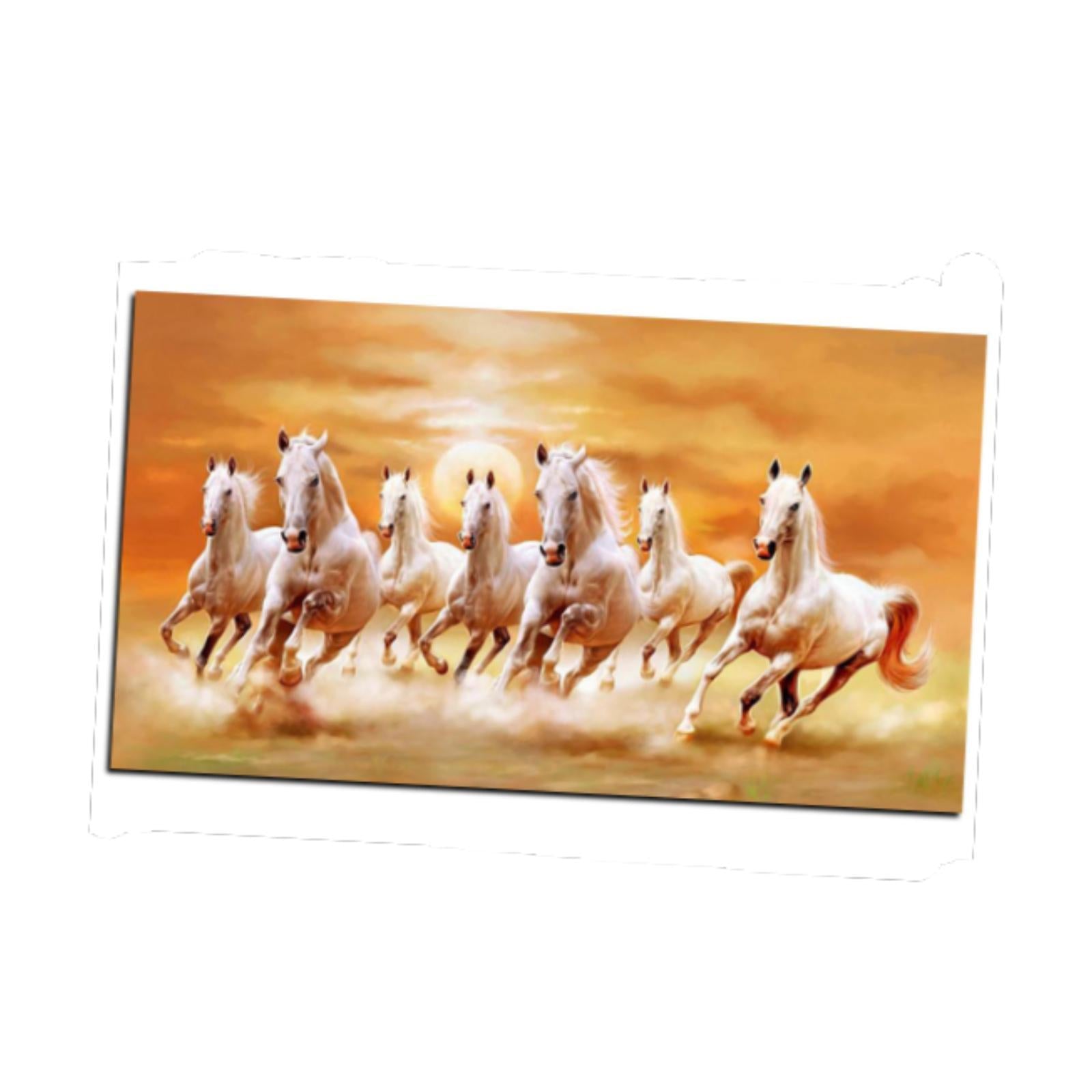 Seven Running Horses Wall Art Gift Animal Painting for Farmhouse Room