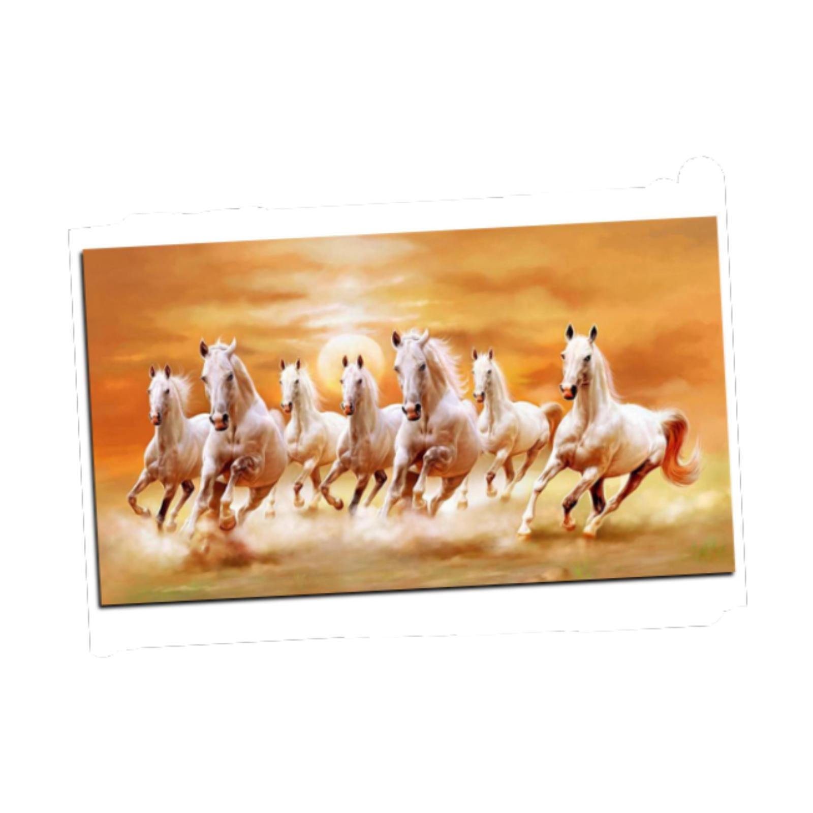 Seven Running Horses Wall Art Gift Animal Painting for Farmhouse Room