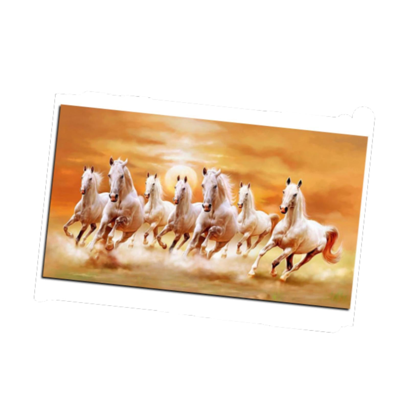 Seven Running Horses Wall Art Gift Animal Painting for Farmhouse Room