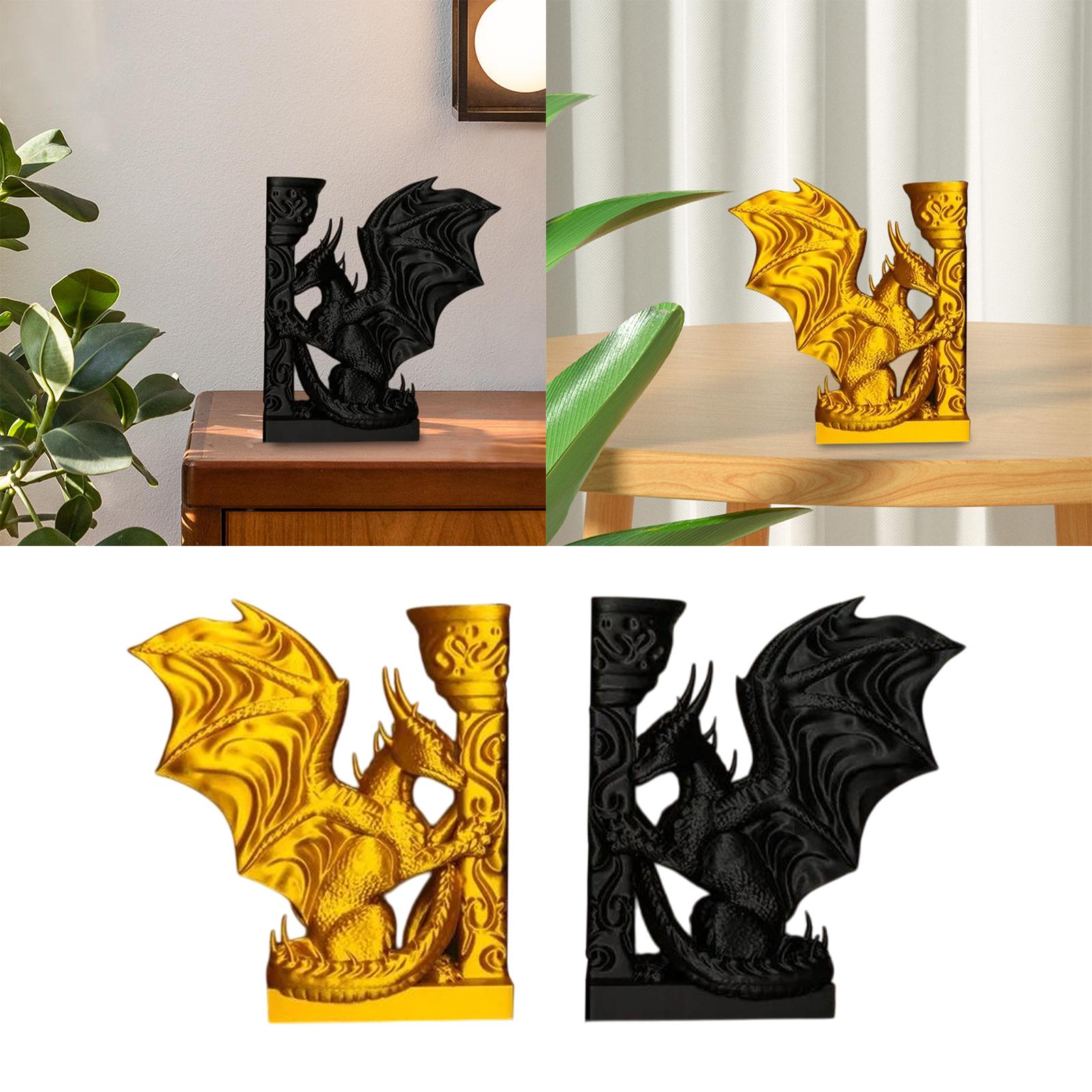 Dragon Bookend Creative Crafts Decorative Book Stopper for Farmhouse Hallway Golden