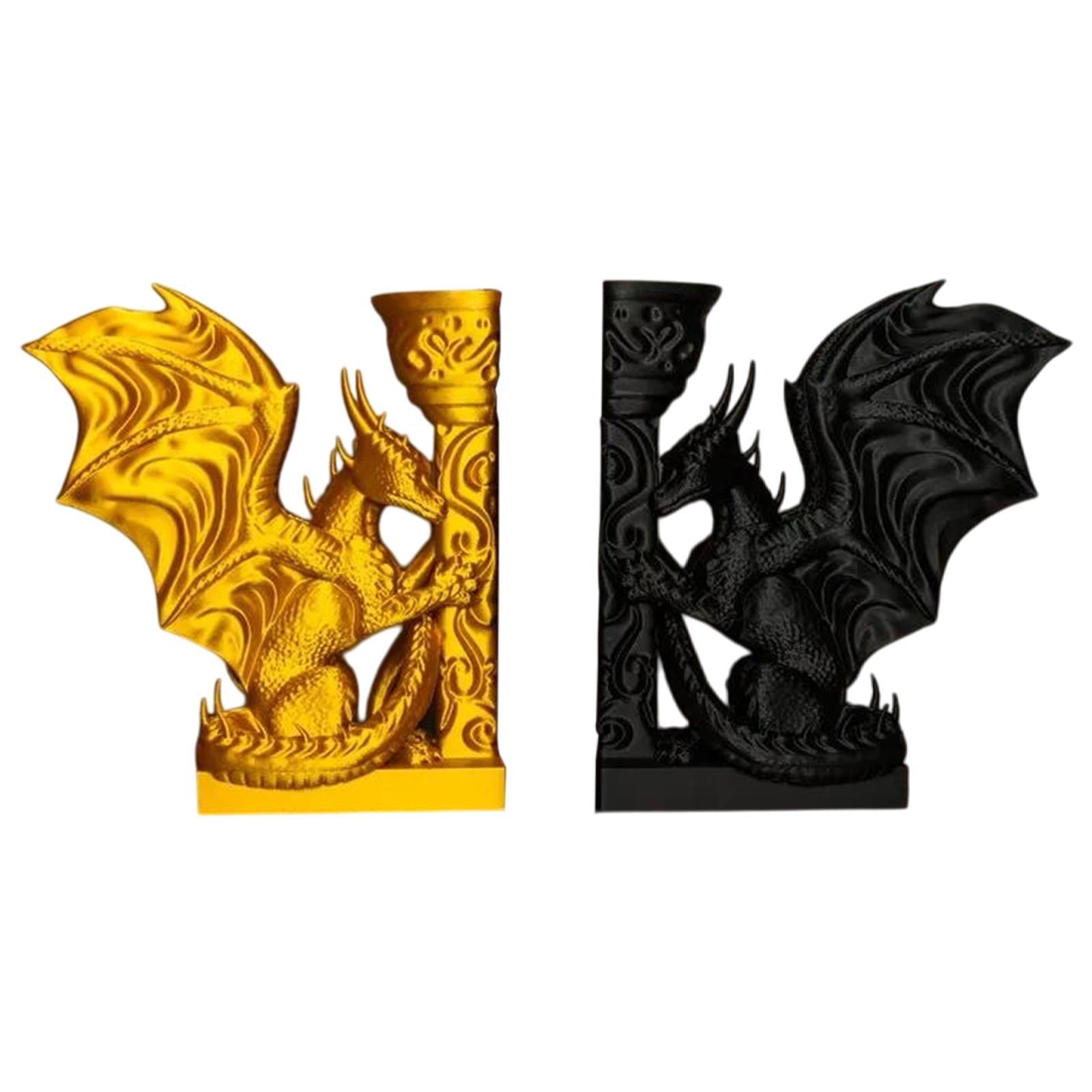 Dragon Bookend Creative Crafts Decorative Book Stopper for Farmhouse Hallway Golden