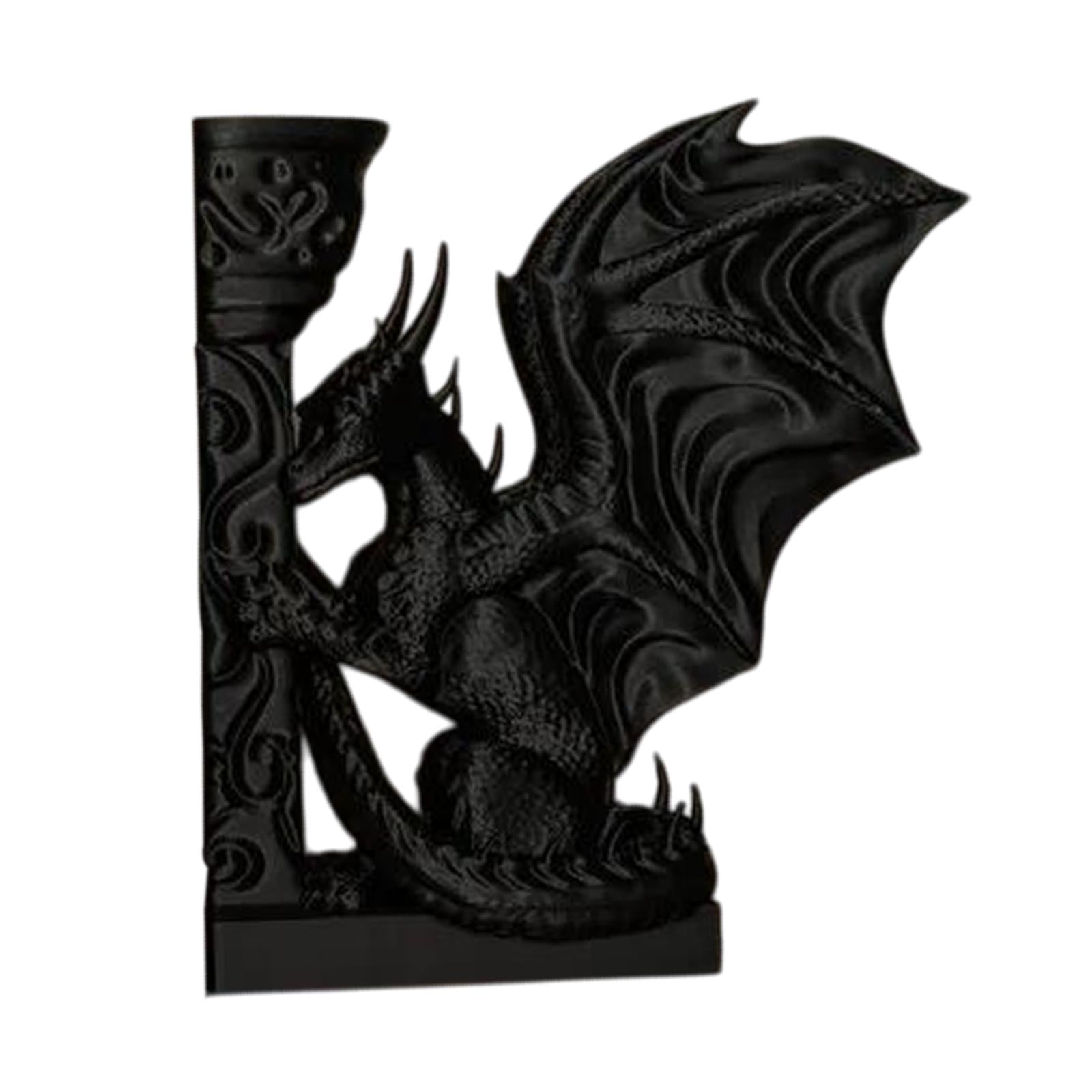 Dragon Bookend Creative Crafts Decorative Book Stopper for Farmhouse Hallway Black