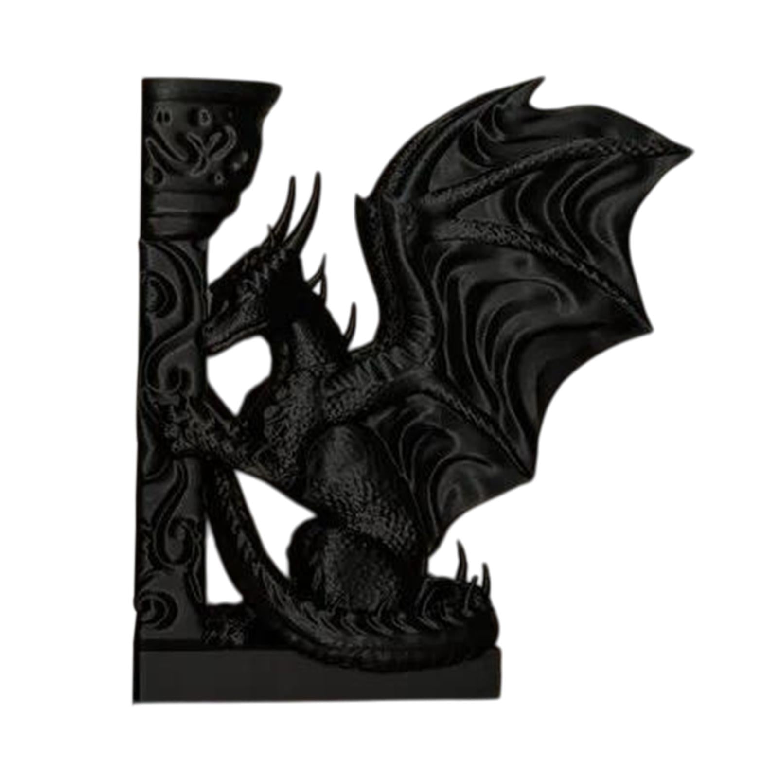 Dragon Bookend Creative Crafts Decorative Book Stopper for Farmhouse Hallway Black