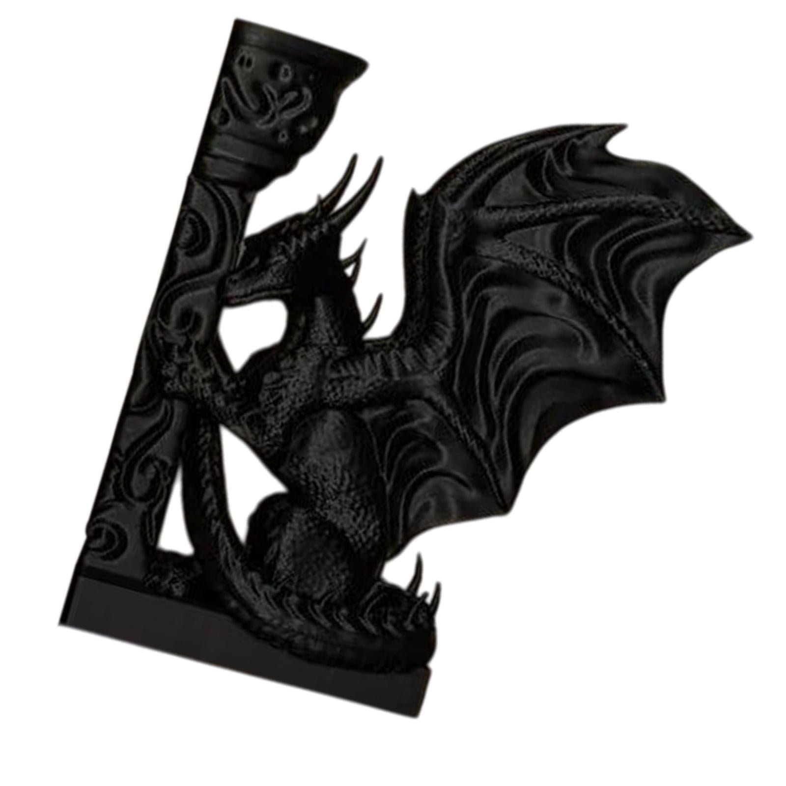 Dragon Bookend Creative Crafts Decorative Book Stopper for Farmhouse Hallway Black