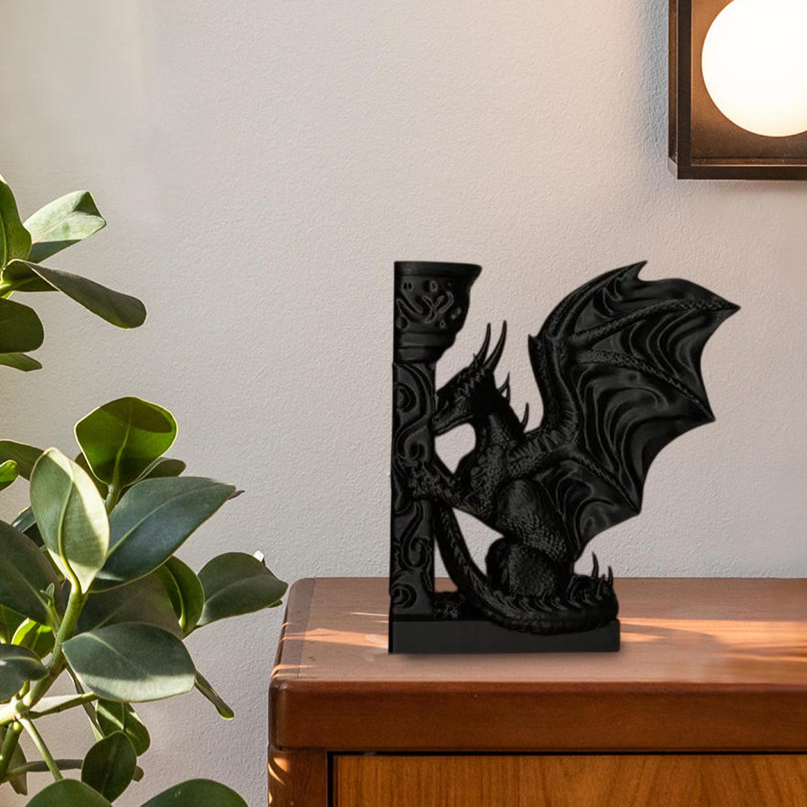 Dragon Bookend Creative Crafts Decorative Book Stopper for Farmhouse Hallway Black