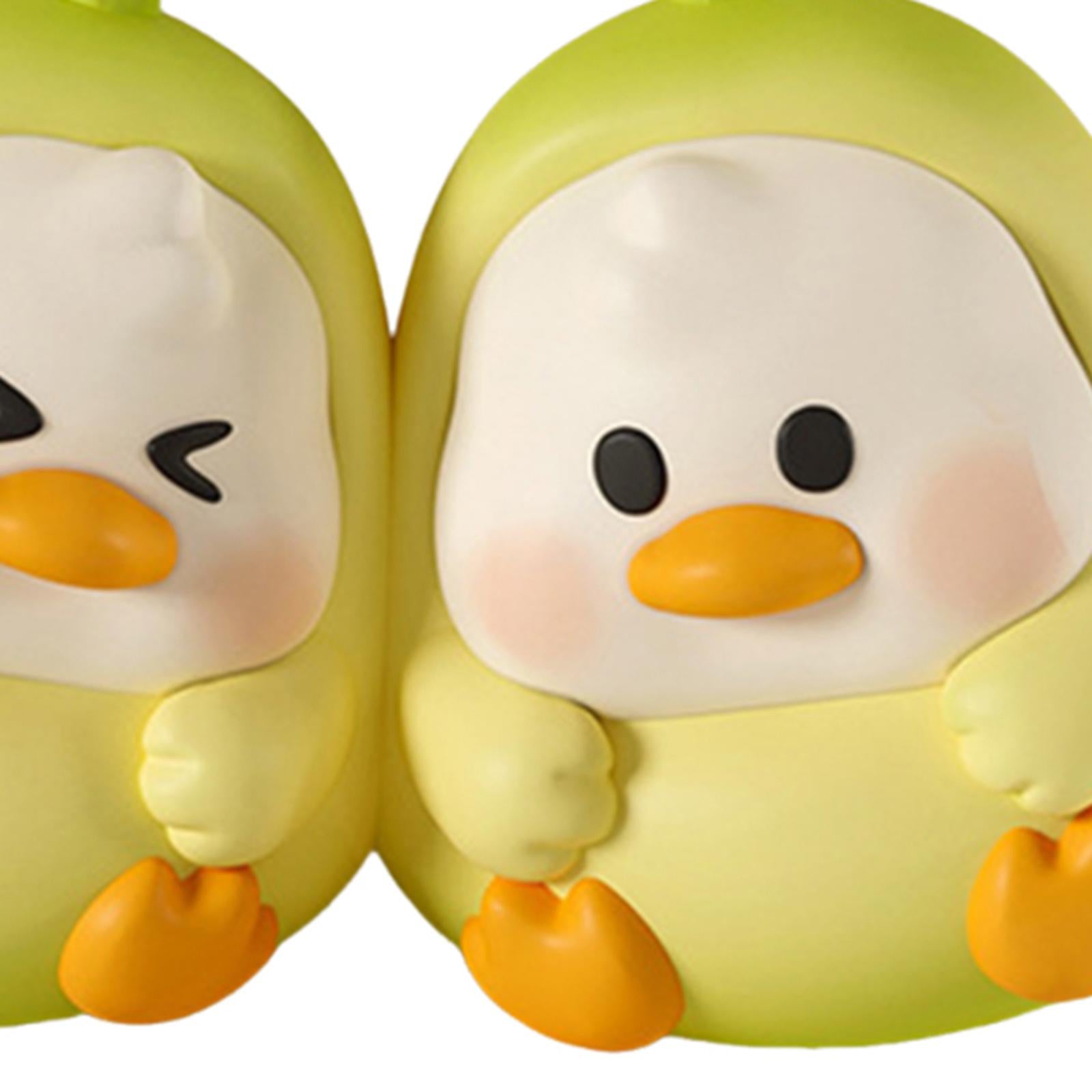 2 Pieces Cute Bookends Statue Novelty Resin Ornament for Hallway Living Room Ducks