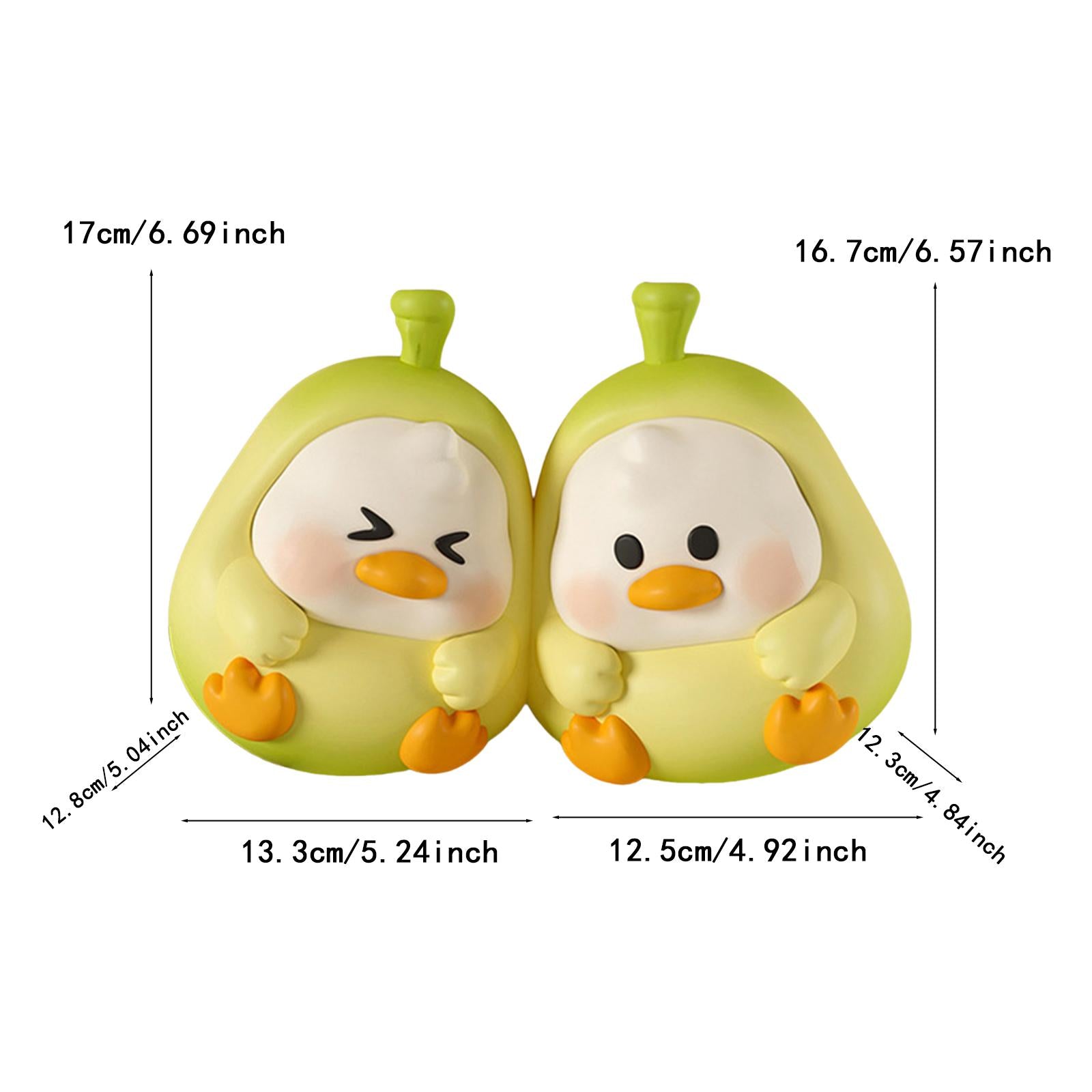 2 Pieces Cute Bookends Statue Novelty Resin Ornament for Hallway Living Room Ducks