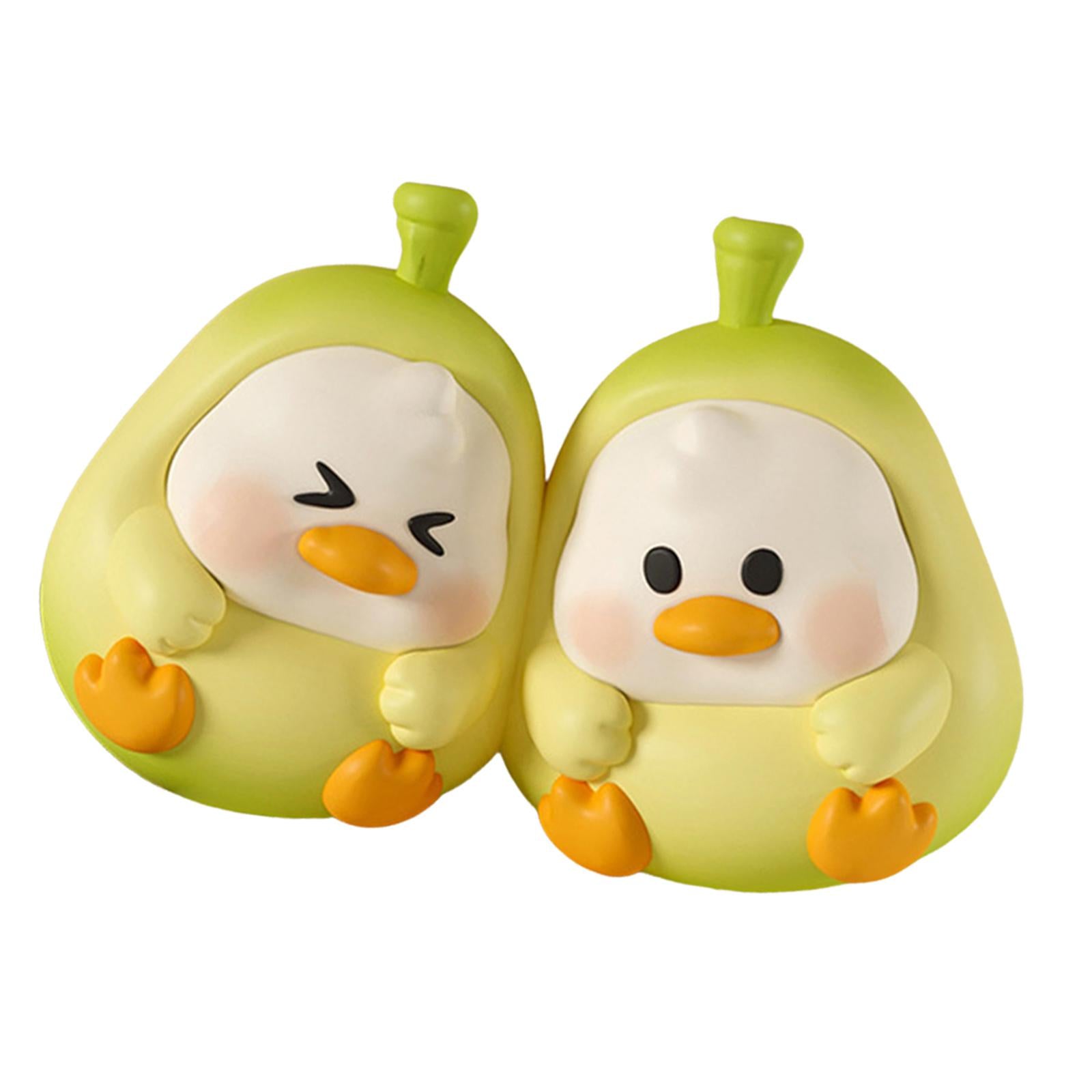 2 Pieces Cute Bookends Statue Novelty Resin Ornament for Hallway Living Room Ducks