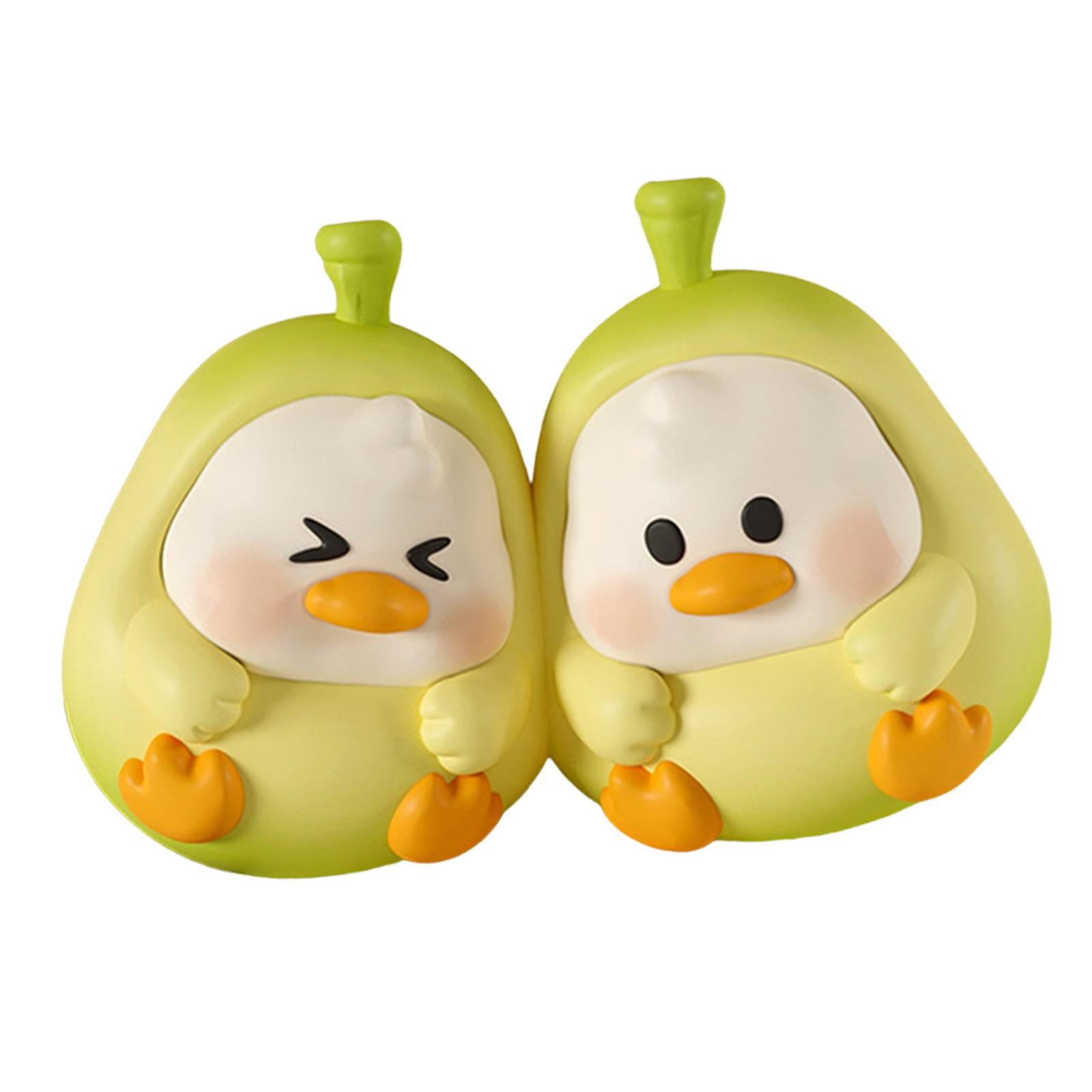 2 Pieces Cute Bookends Statue Novelty Resin Ornament for Hallway Living Room Ducks