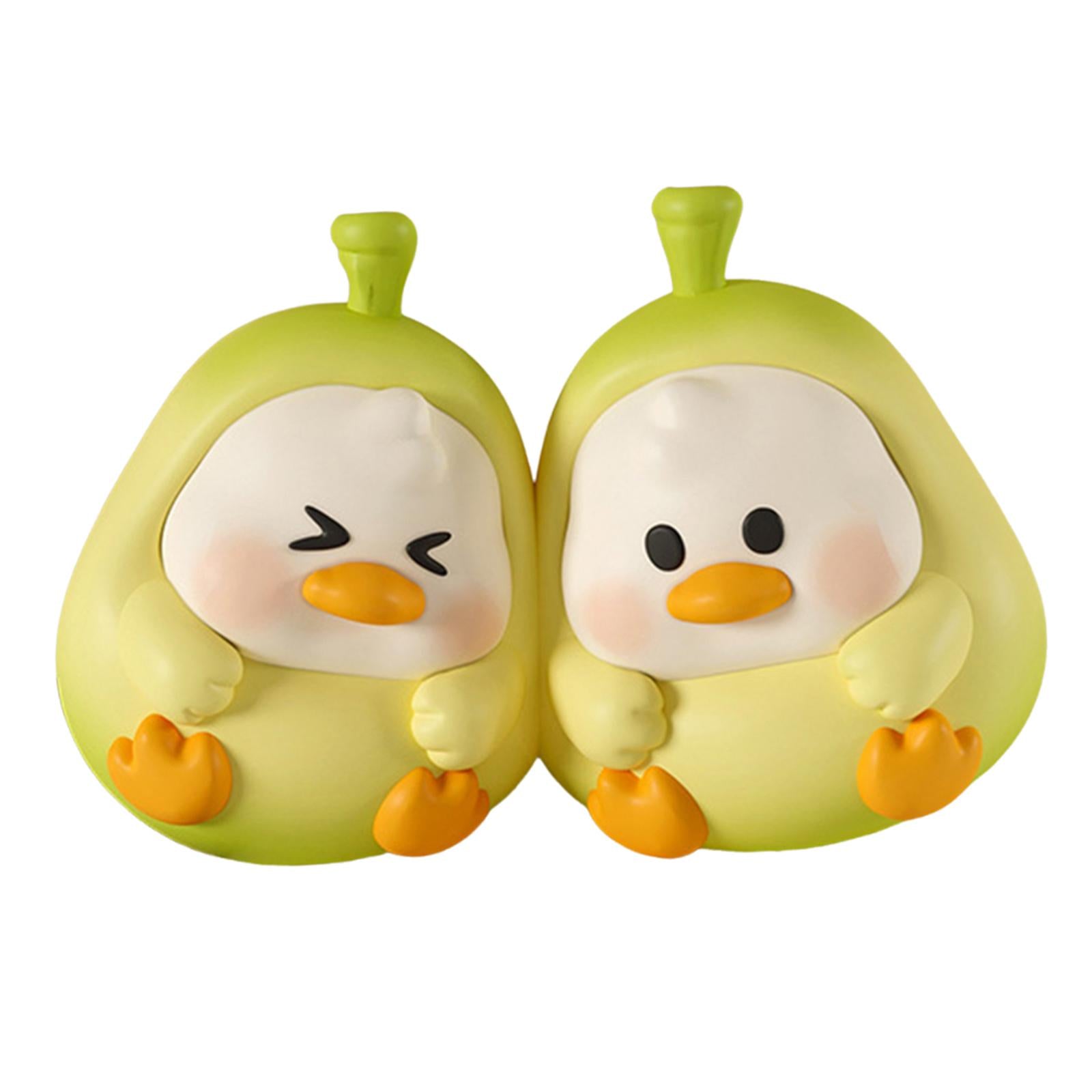 2 Pieces Cute Bookends Statue Novelty Resin Ornament for Hallway Living Room Ducks
