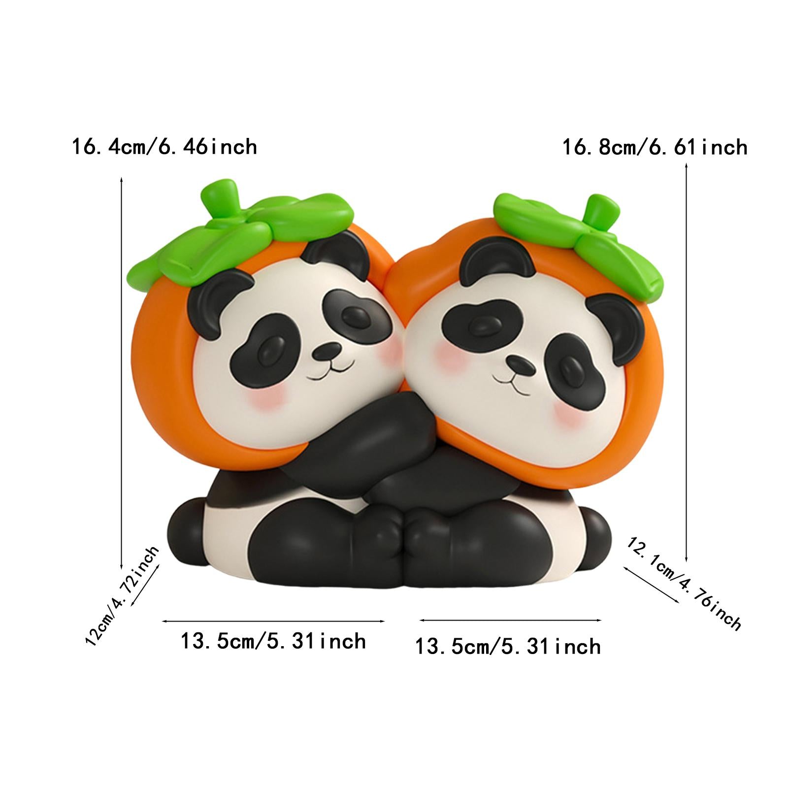 2 Pieces Cute Bookends Statue Novelty Resin Ornament for Hallway Living Room Pandas