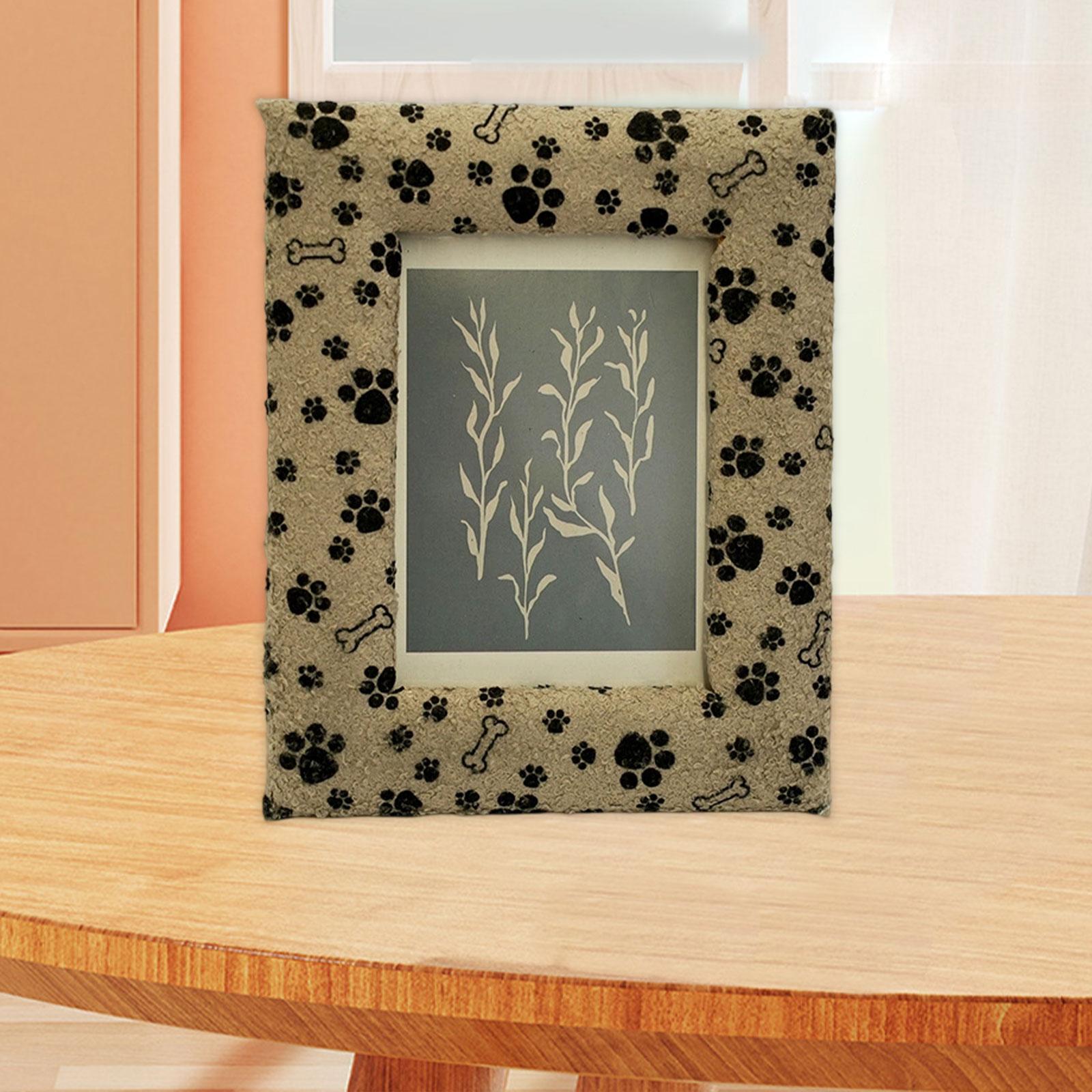 Plush Photo Frame Artwork Picture Holder for Living Room Study Room Entrance 20.5cmx25.5cm Khaki