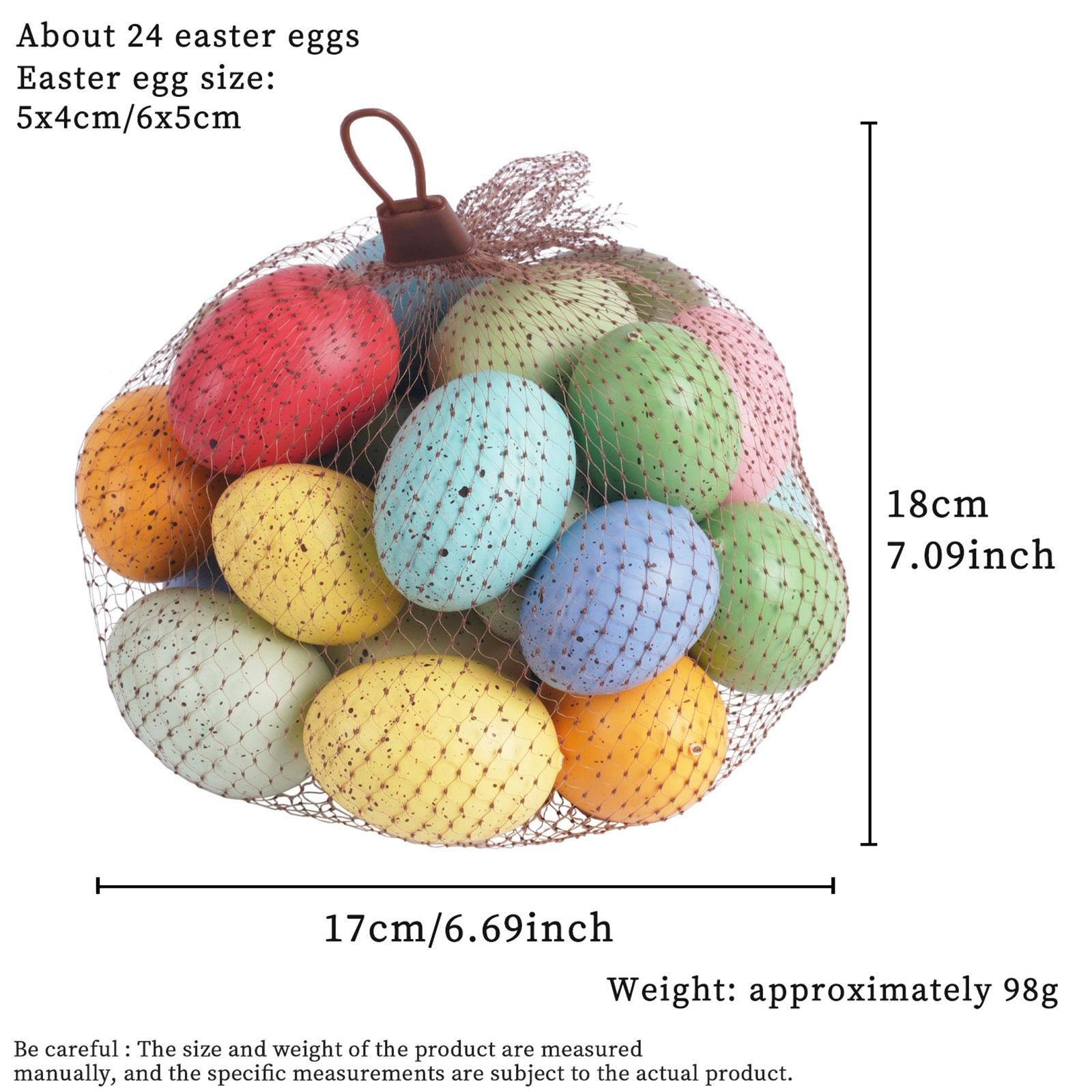 24 Pieces Colorful Artificial Easter Eggs for Easter Basket Fillers Reusable