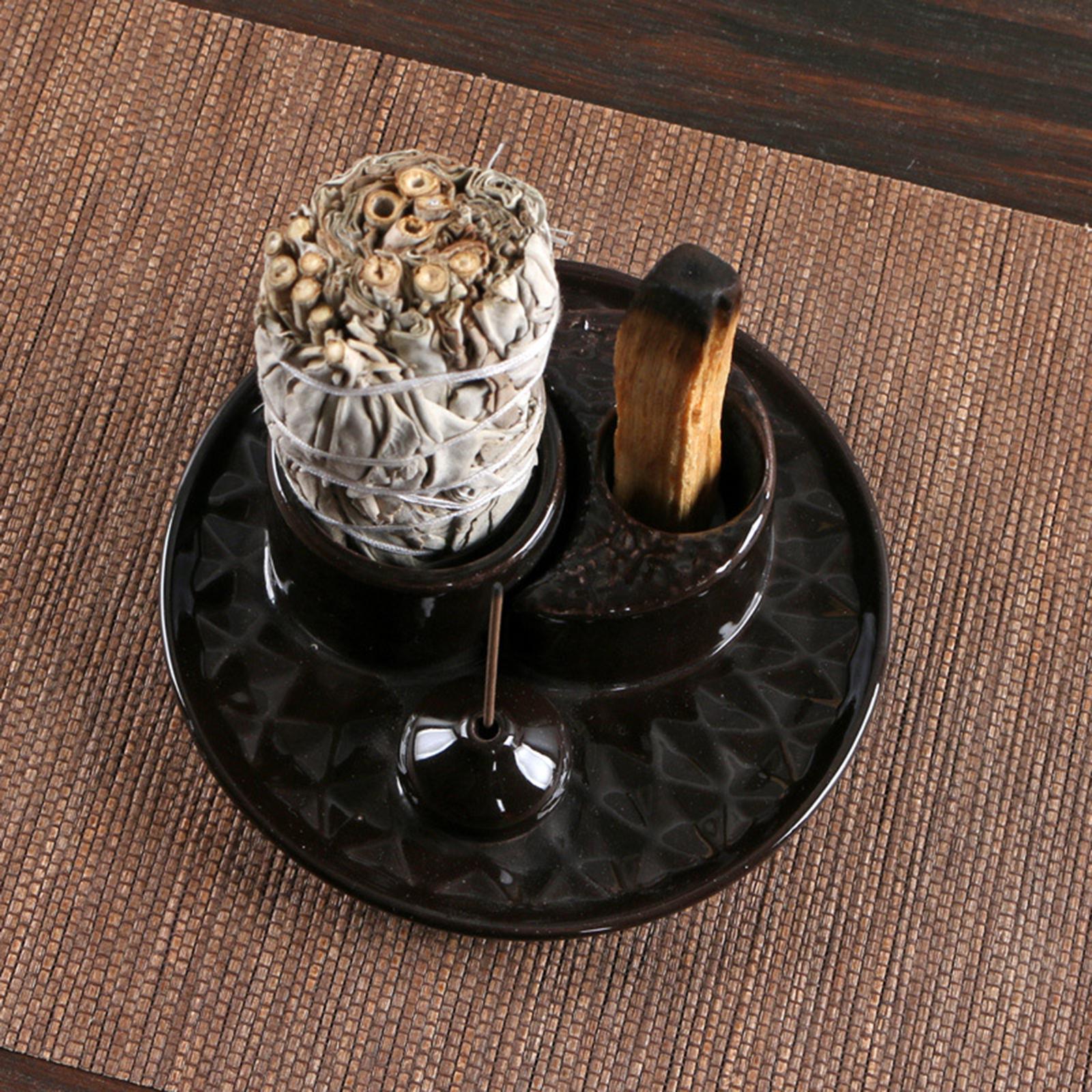 Incense Holder Portable Gift Incense Stick Holder for Desk Study Room Office Black