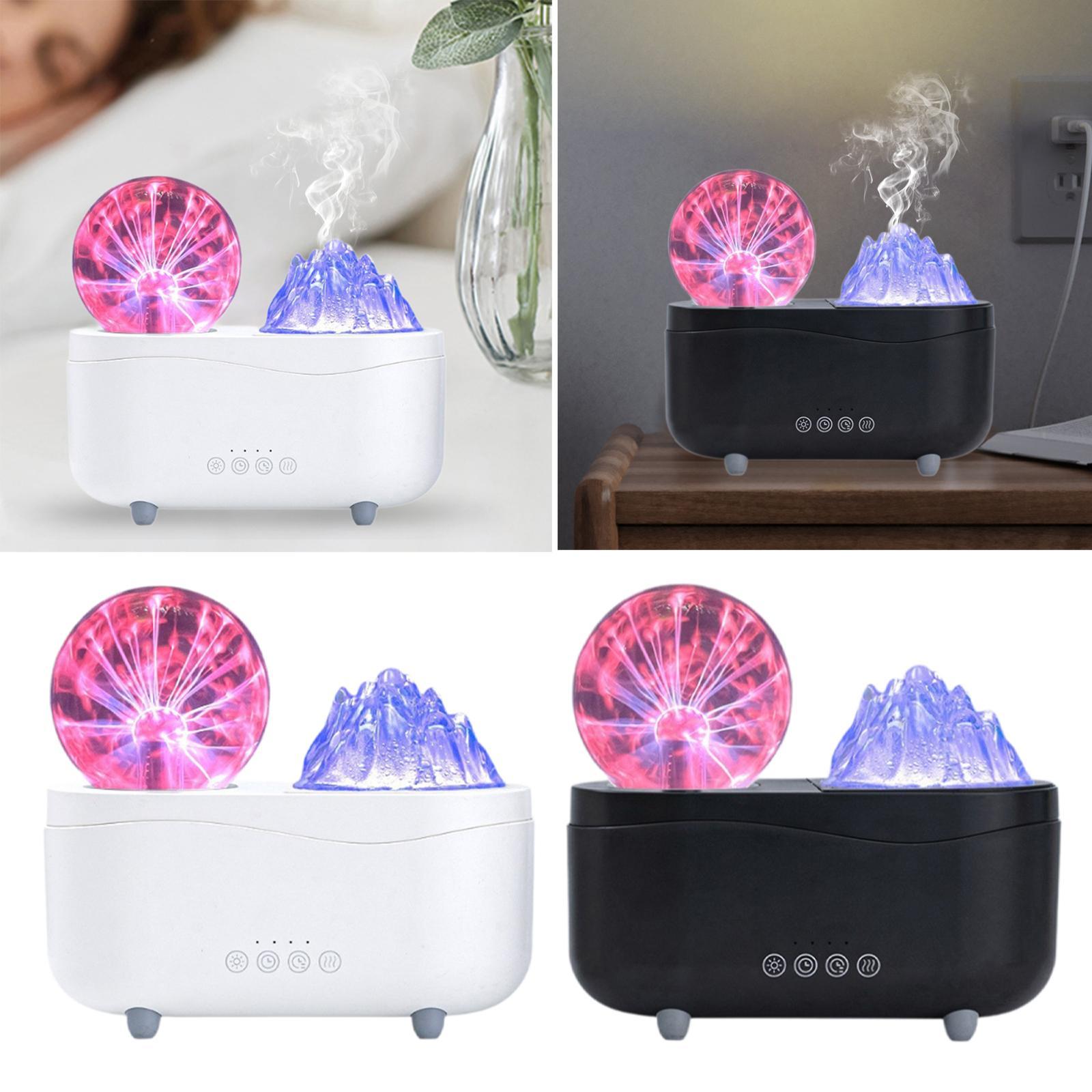 Simulation Flame Essential Oil Diffuser Portable for Reading Living Room SPA Black