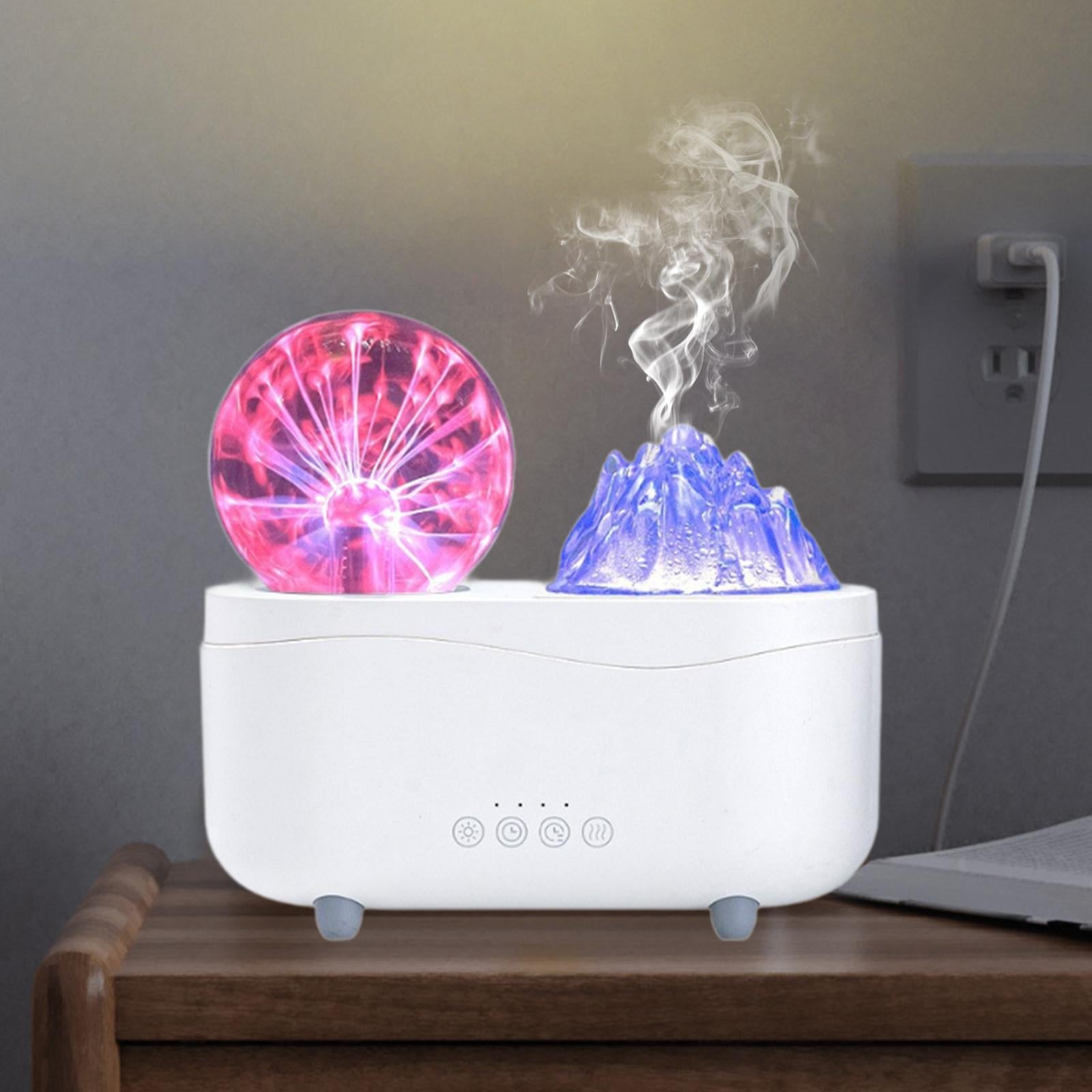 Simulation Flame Essential Oil Diffuser Portable for Reading Living Room SPA Black