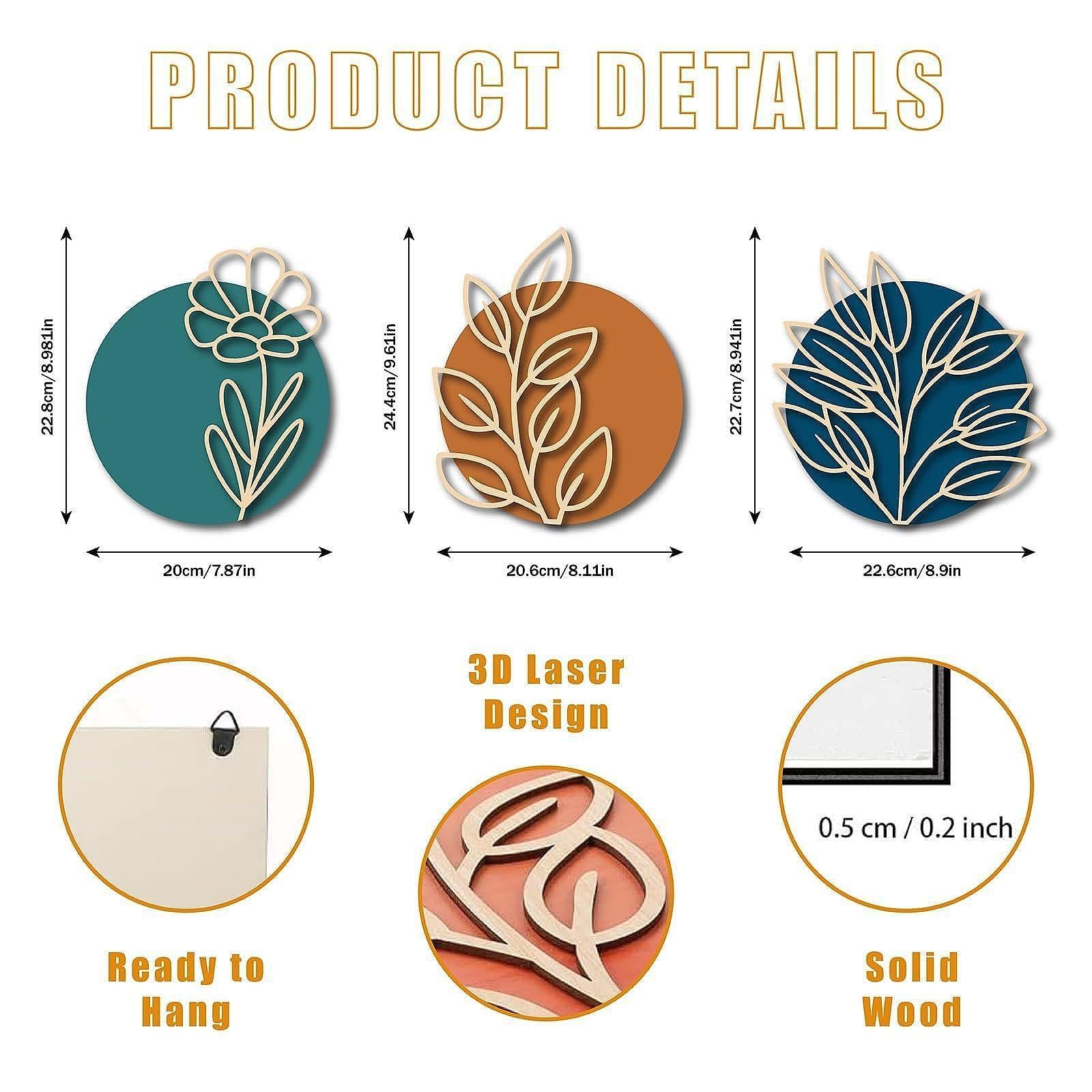 Leaf Wood Wall Wooden Bohemian Signs for Housewarming Gifts Porch Garden