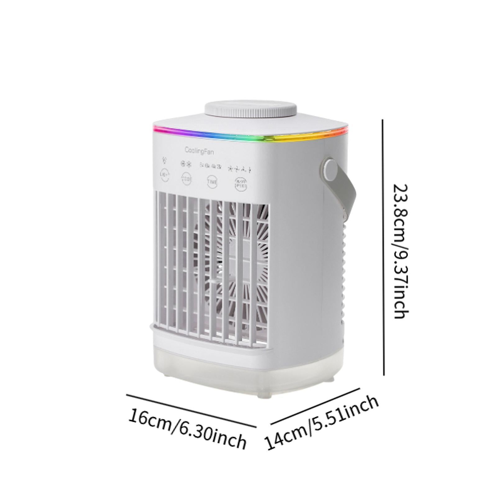 Mini Air Cooling Humidifier 7 Colors Light Desk Fan for Camping Room Bedroom
